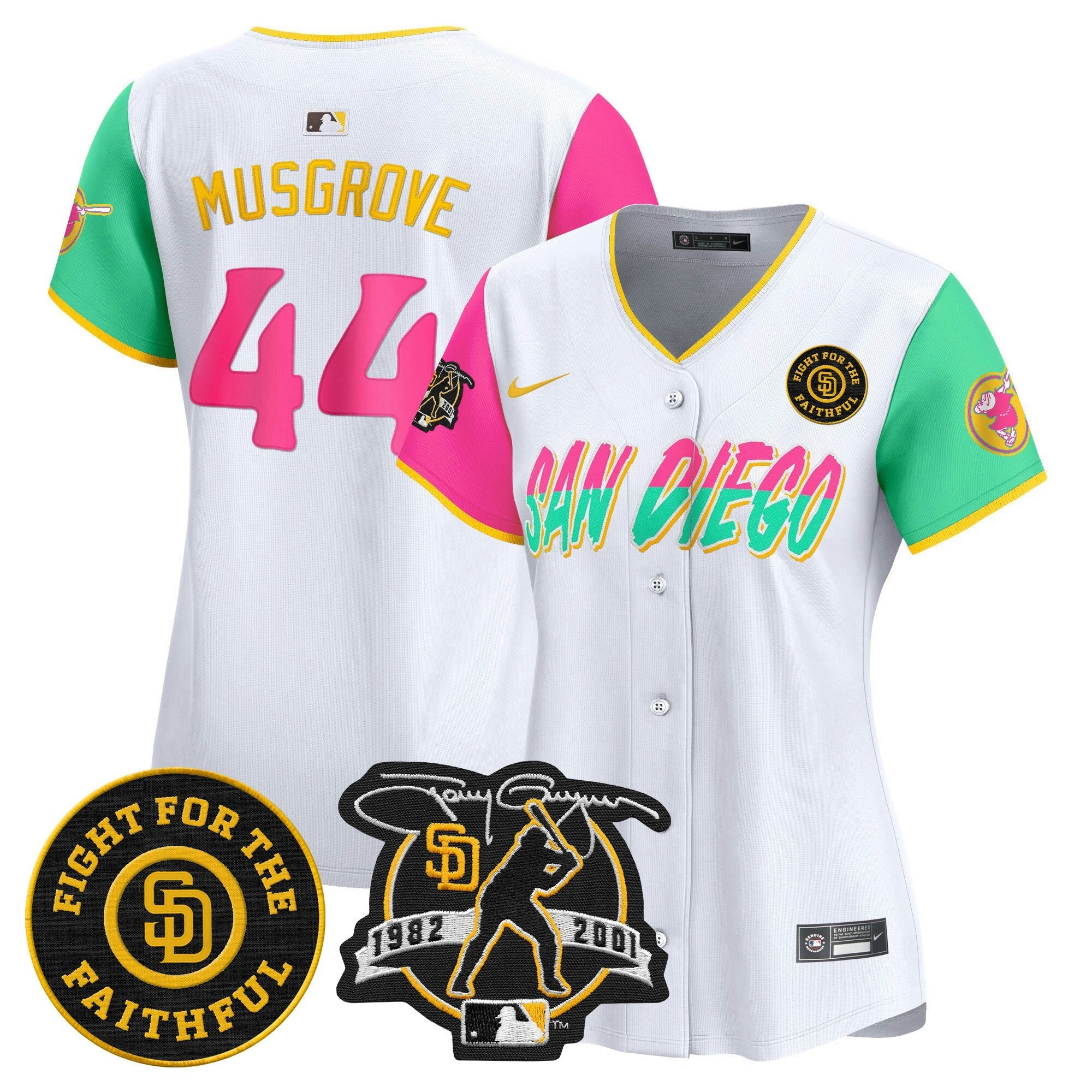 Camisa MLB Women’s Tony Gwynn & Faithful Patch Vapor Premier Limited Jersey