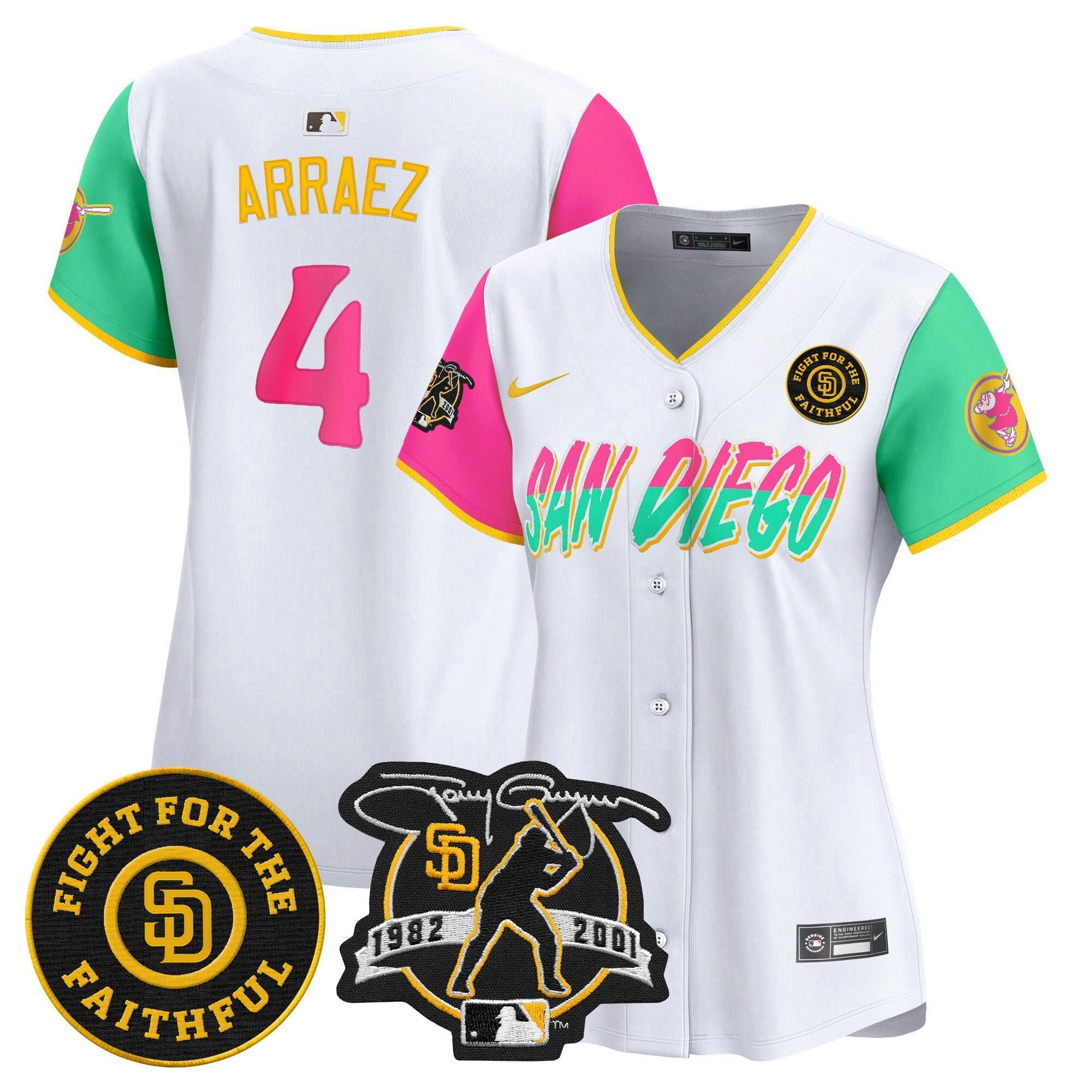 Camisa MLB Women’s Tony Gwynn & Faithful Patch Vapor Premier Limited Jersey