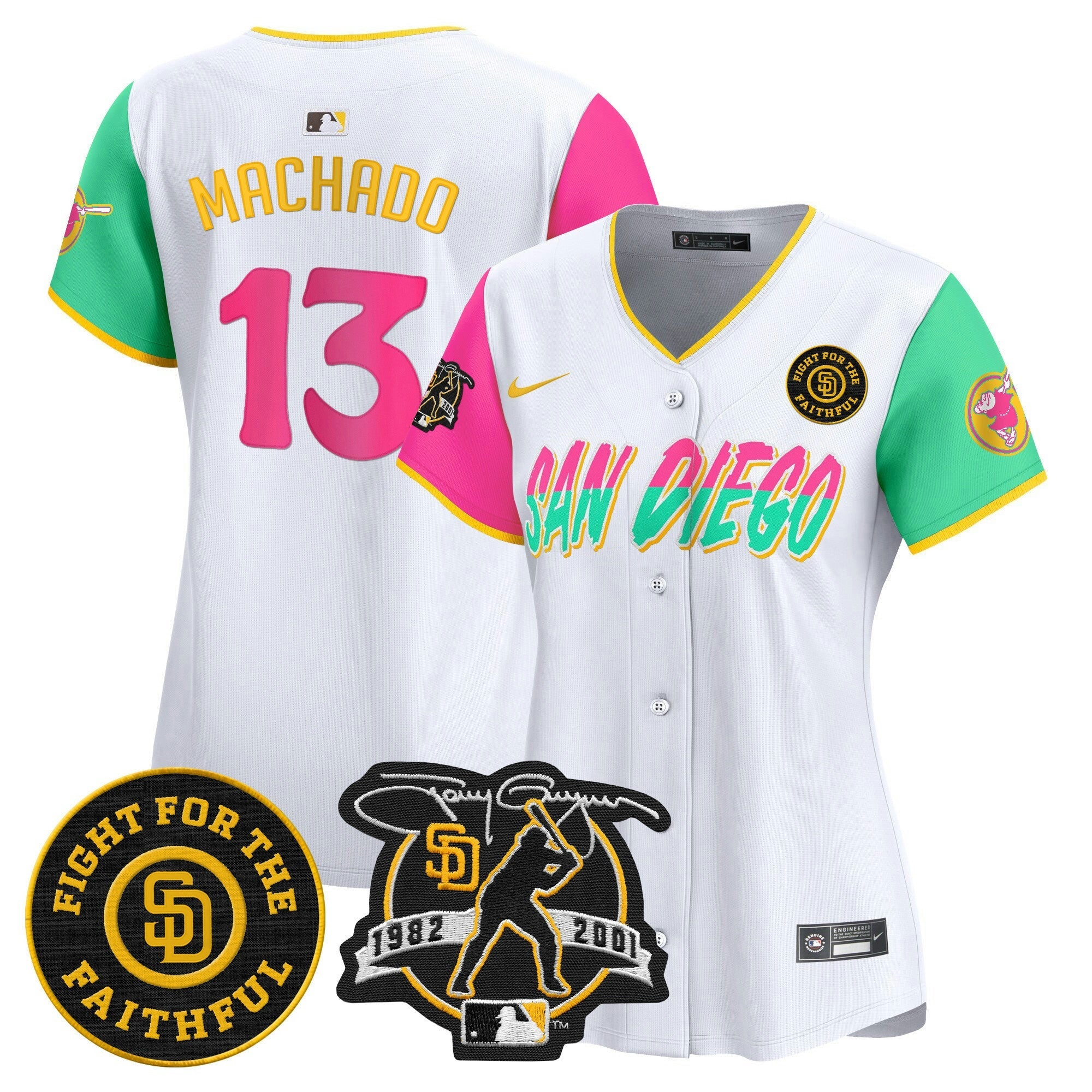 Camisa MLB Women’s Tony Gwynn & Faithful Patch Vapor Premier Limited Jersey