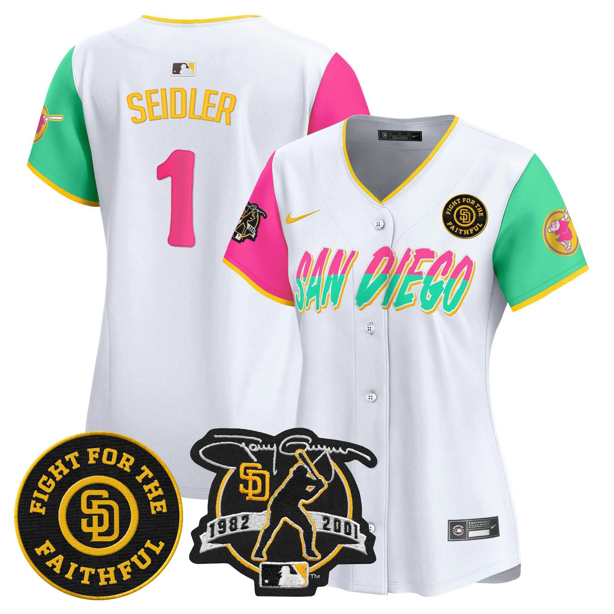 Camisa MLB Women’s Tony Gwynn & Faithful Patch Vapor Premier Limited Jersey