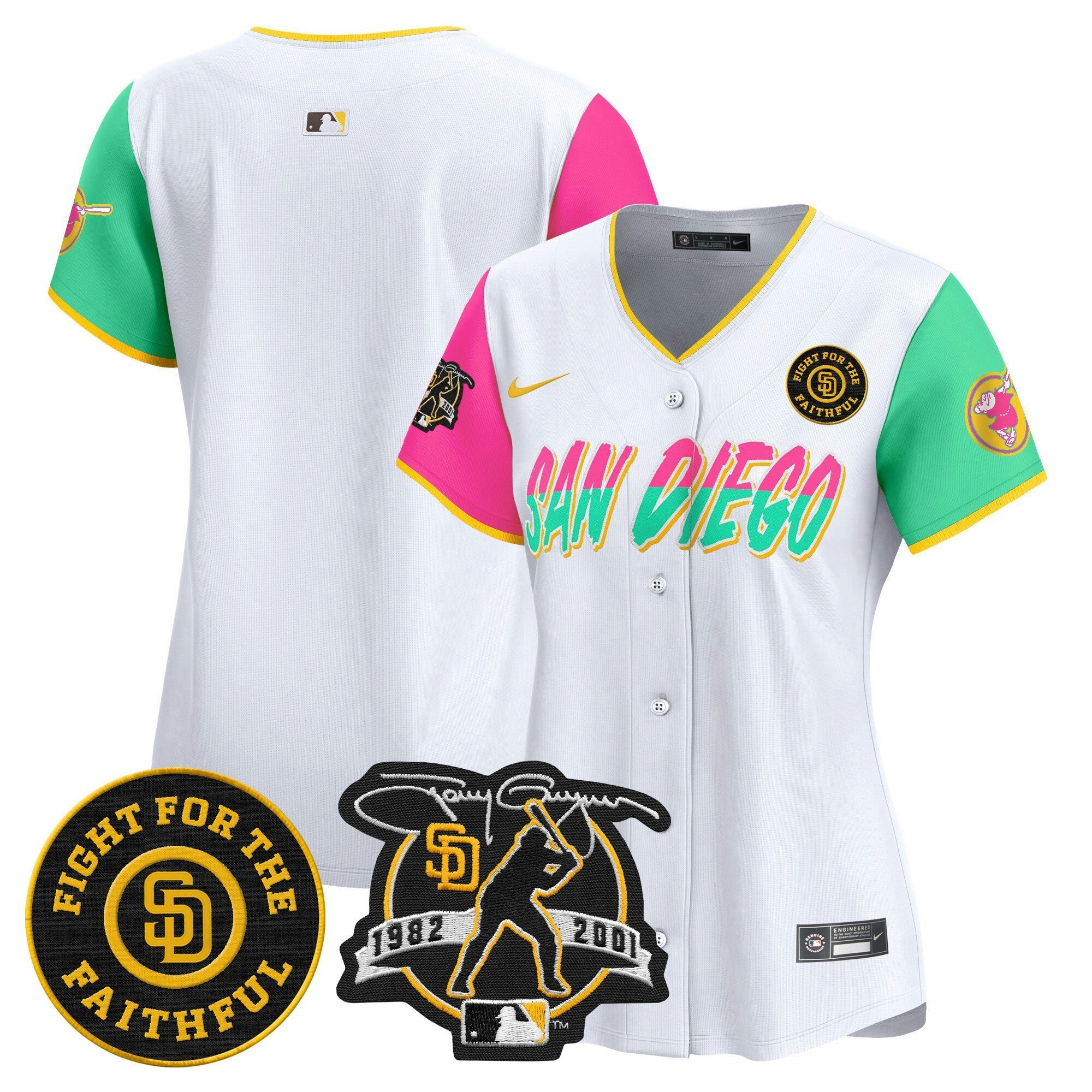 Camisa MLB Women’s Tony Gwynn & Faithful Patch Vapor Premier Limited Jersey
