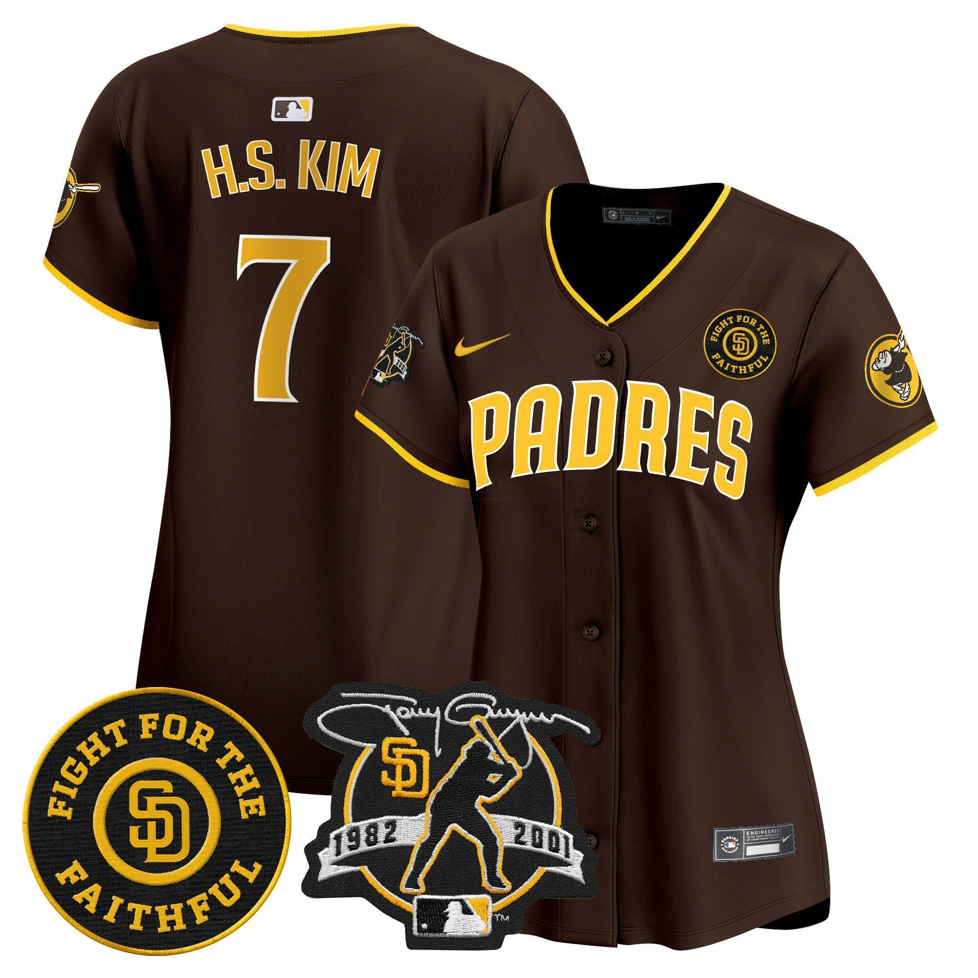 Camisa MLB Women’s Tony Gwynn & Faithful Patch Vapor Premier Limited Jersey