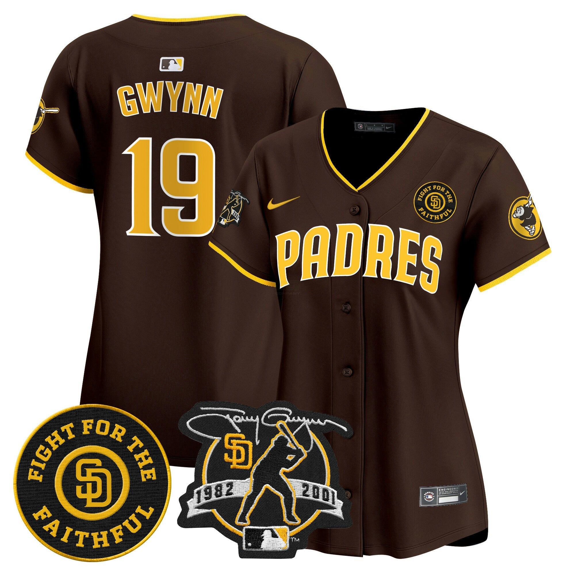 Camisa MLB Women’s Tony Gwynn & Faithful Patch Vapor Premier Limited Jersey