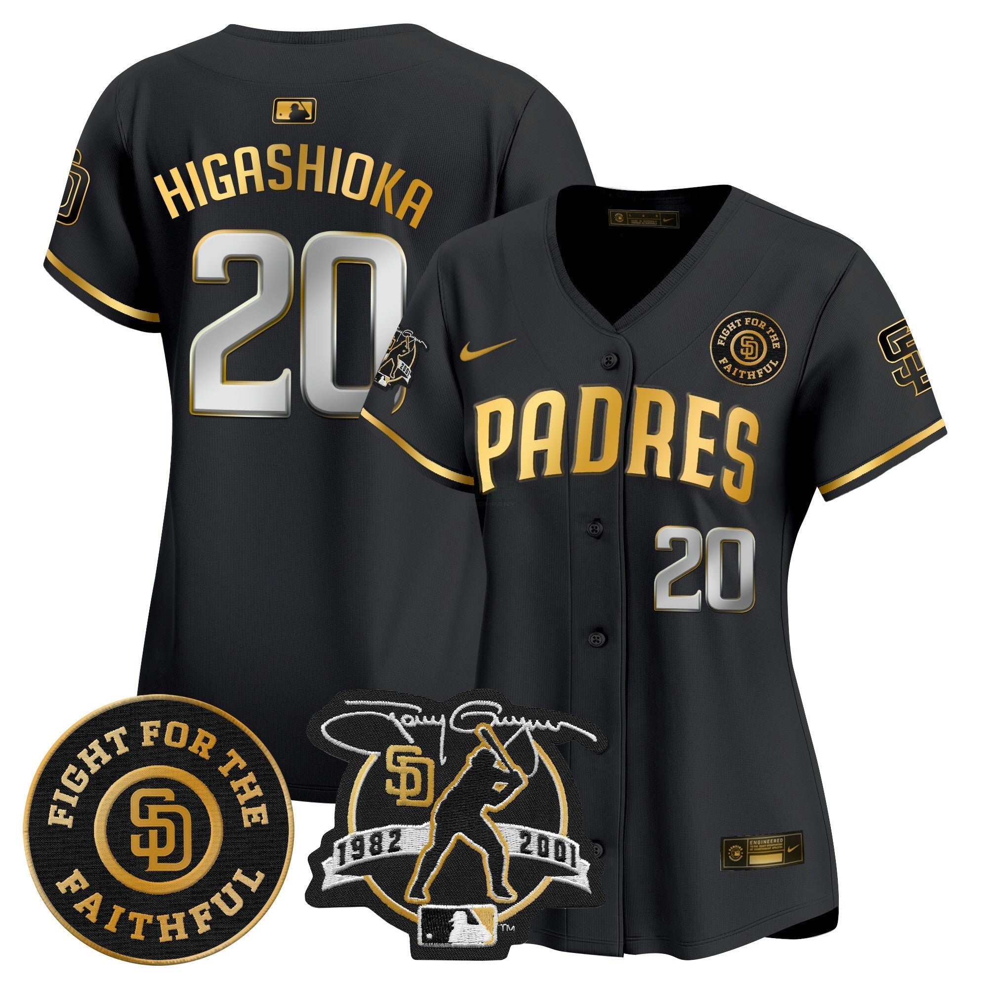 Camisa MLB Women’s Tony Gwynn & Faithful Patch Vapor Premier Limited Jersey