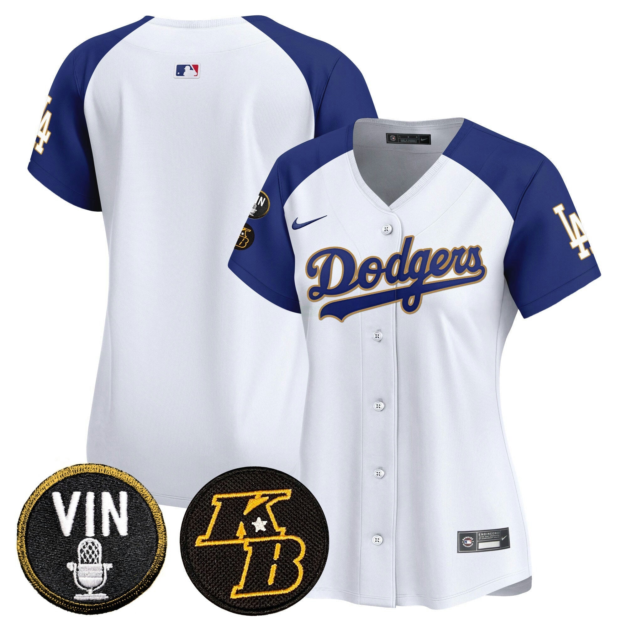 Camisa MLB Women’s Vin & Kobe Patch Dourada Trim Vapor Premier Limited Jersey