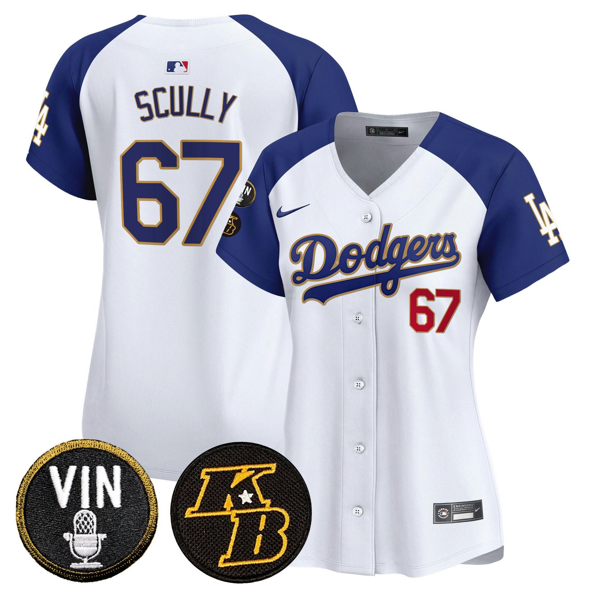 Camisa MLB Women’s Vin & Kobe Patch Dourada Trim Vapor Premier Limited Jersey