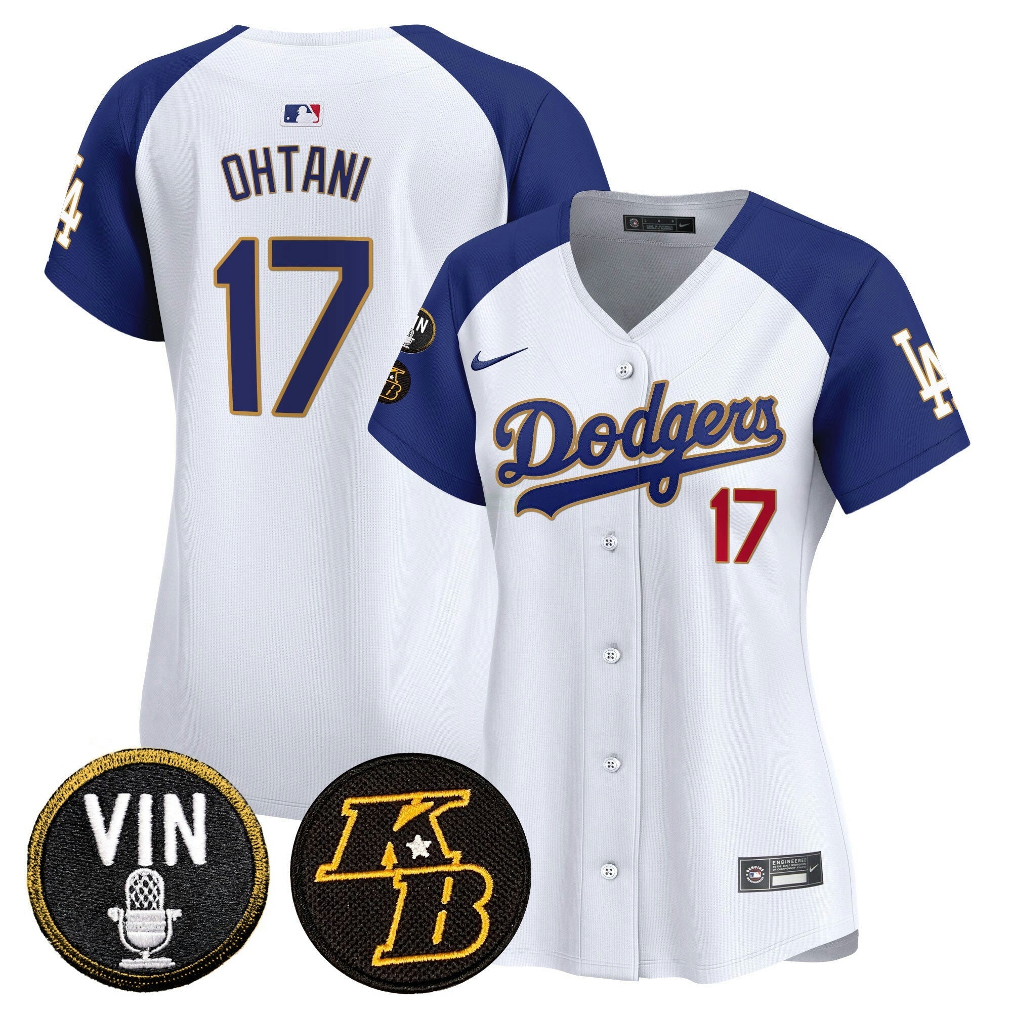 Camisa MLB Women’s Vin & Kobe Patch Dourada Trim Vapor Premier Limited Jersey