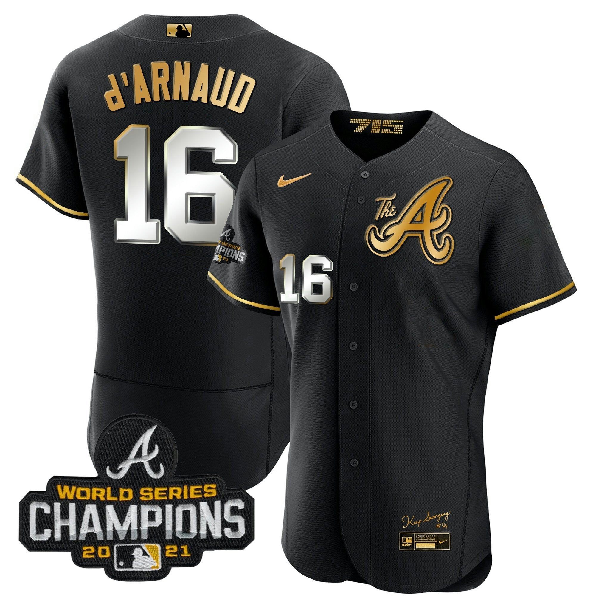 Camisa MLB Youth’s Atlanta Champions City Connect Dourada Flex Base Jersey