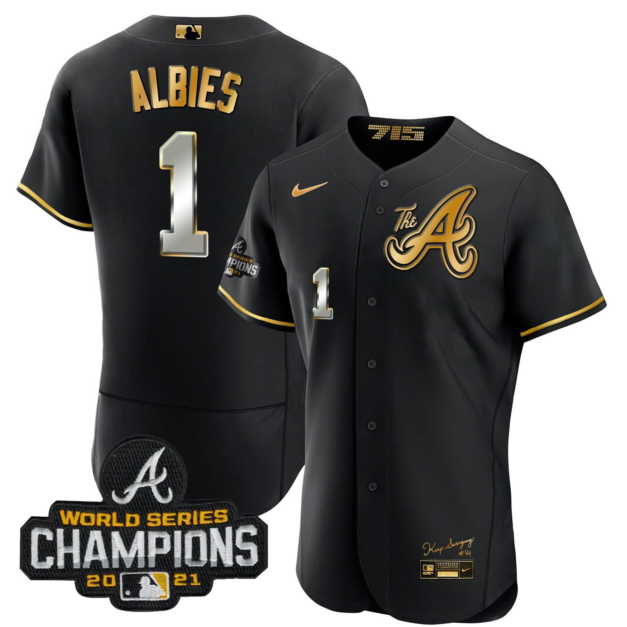 Camisa MLB Youth’s Atlanta Champions City Connect Dourada Flex Base Jersey