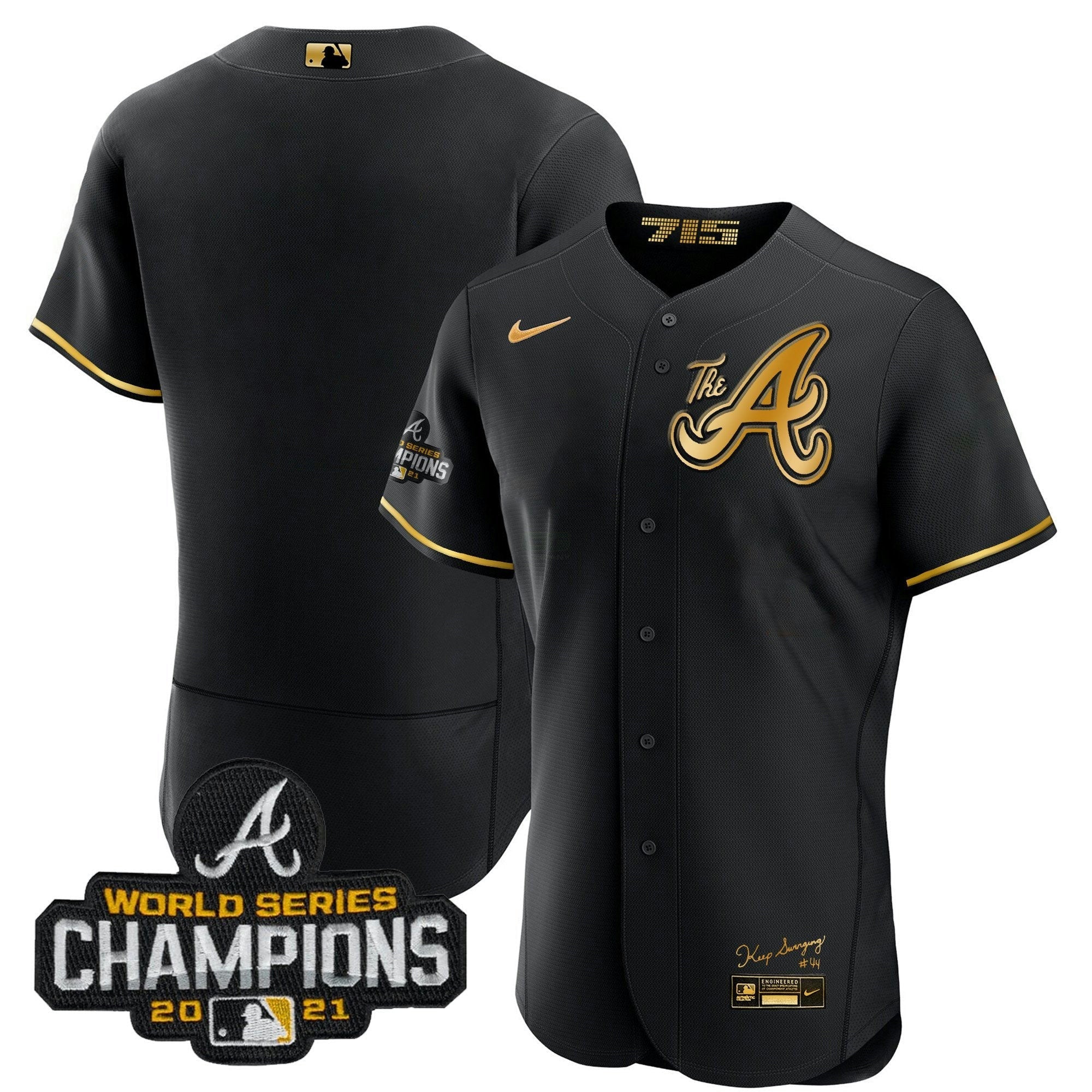Camisa MLB Youth’s Atlanta Champions City Connect Dourada Flex Base Jersey