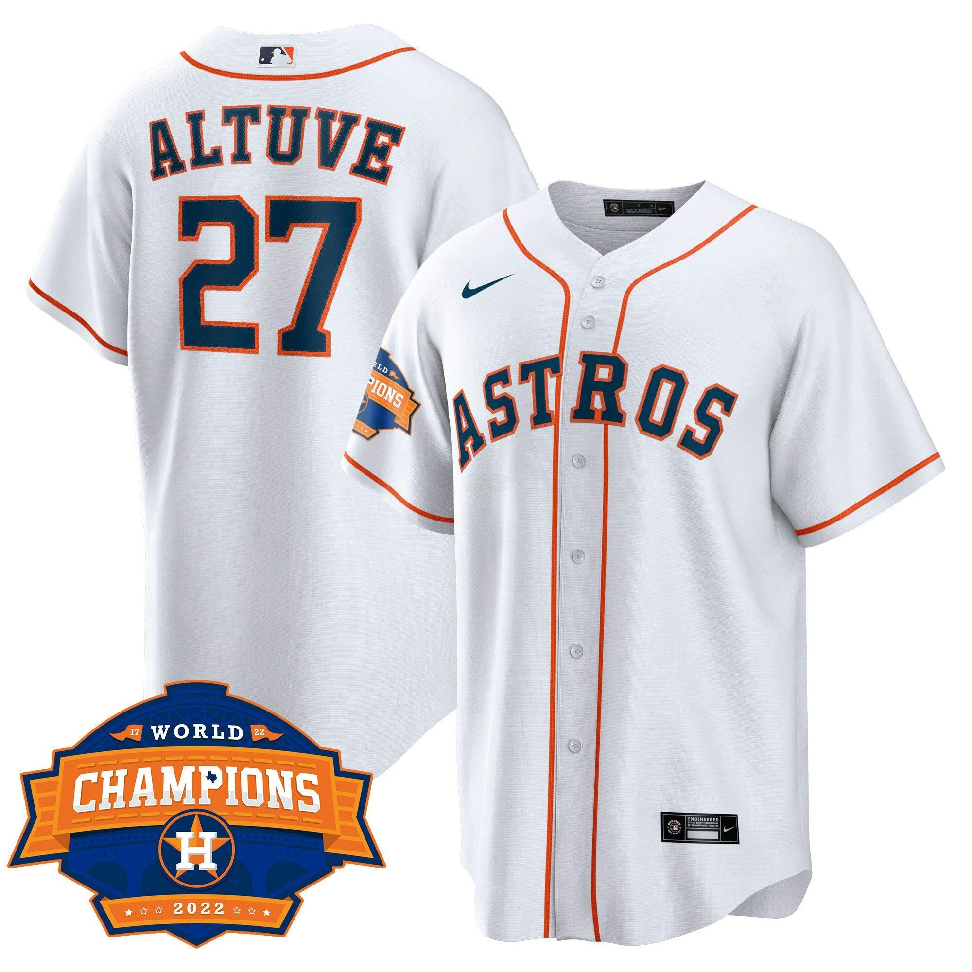 Camisa MLB Youth’s Houston 2022 World Series Champions Patch Limited Jersey