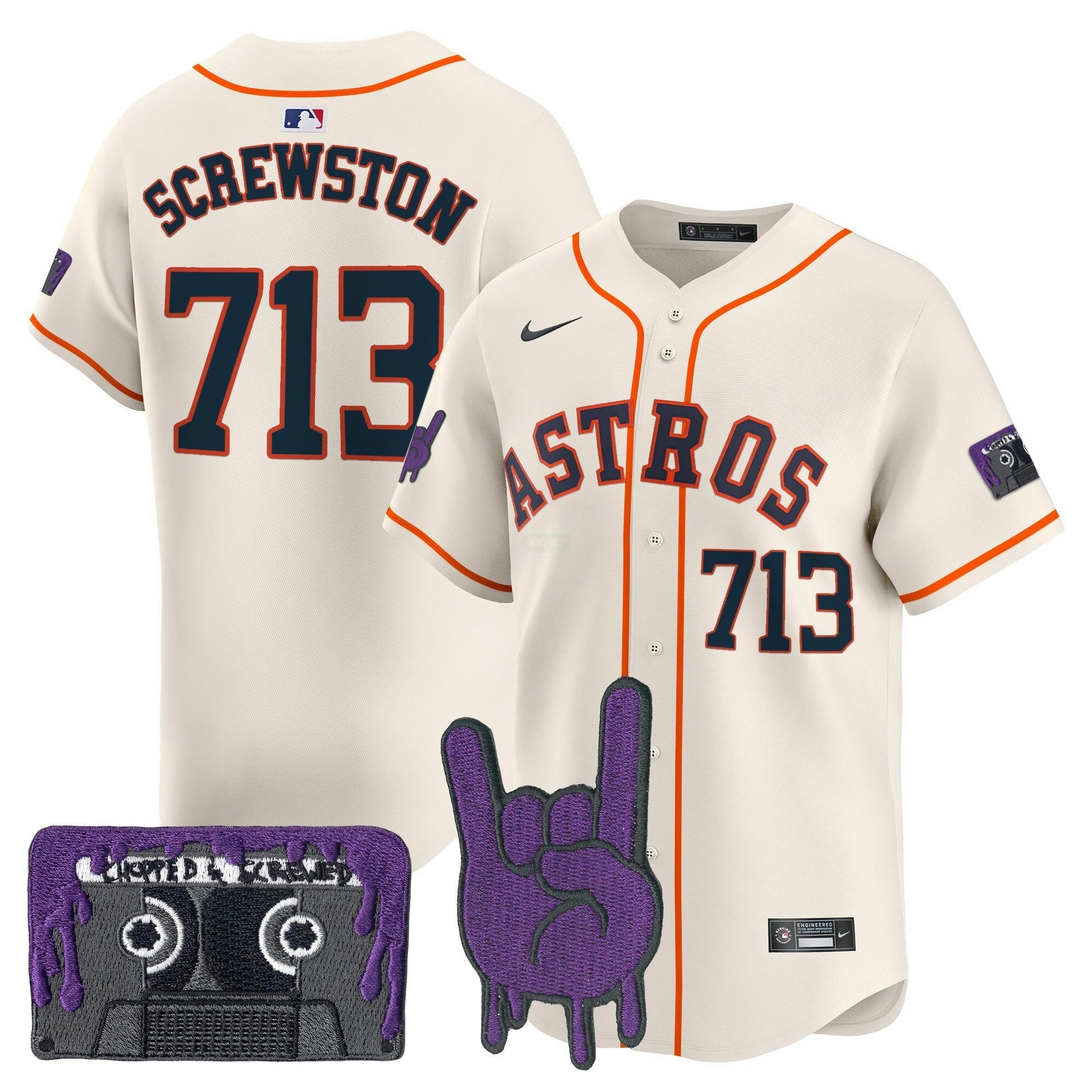 Camisa MLB Youth’s Houston DJ Screw Patch Vapor Premier Limited Jersey