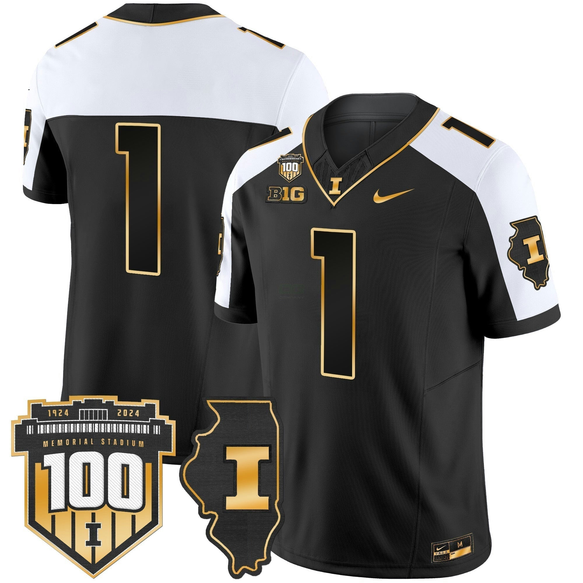 Camisa NCAA 100th Memorial Stadium Patch Dourada Vapor Limited Jersey