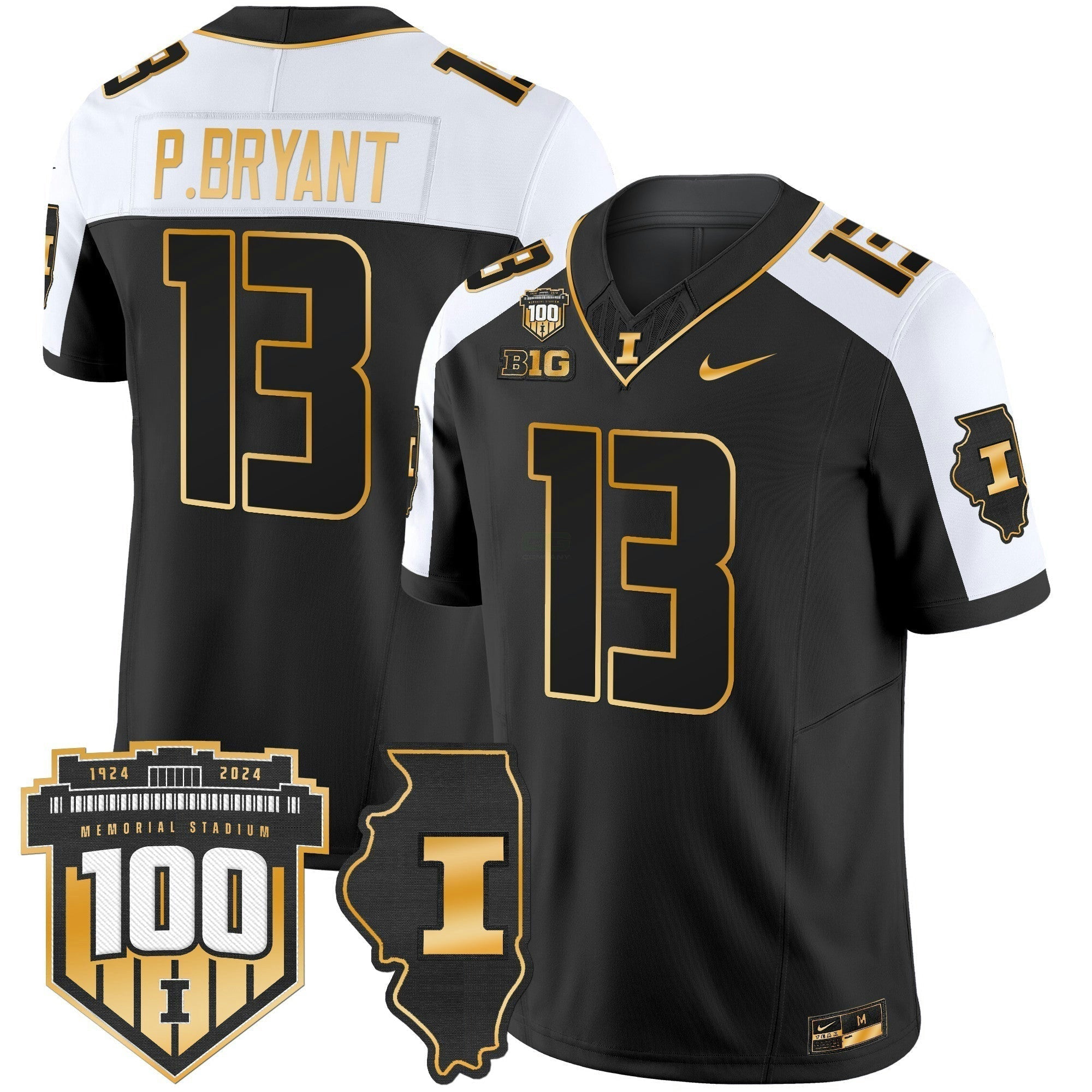 Camisa NCAA 100th Memorial Stadium Patch Dourada Vapor Limited Jersey