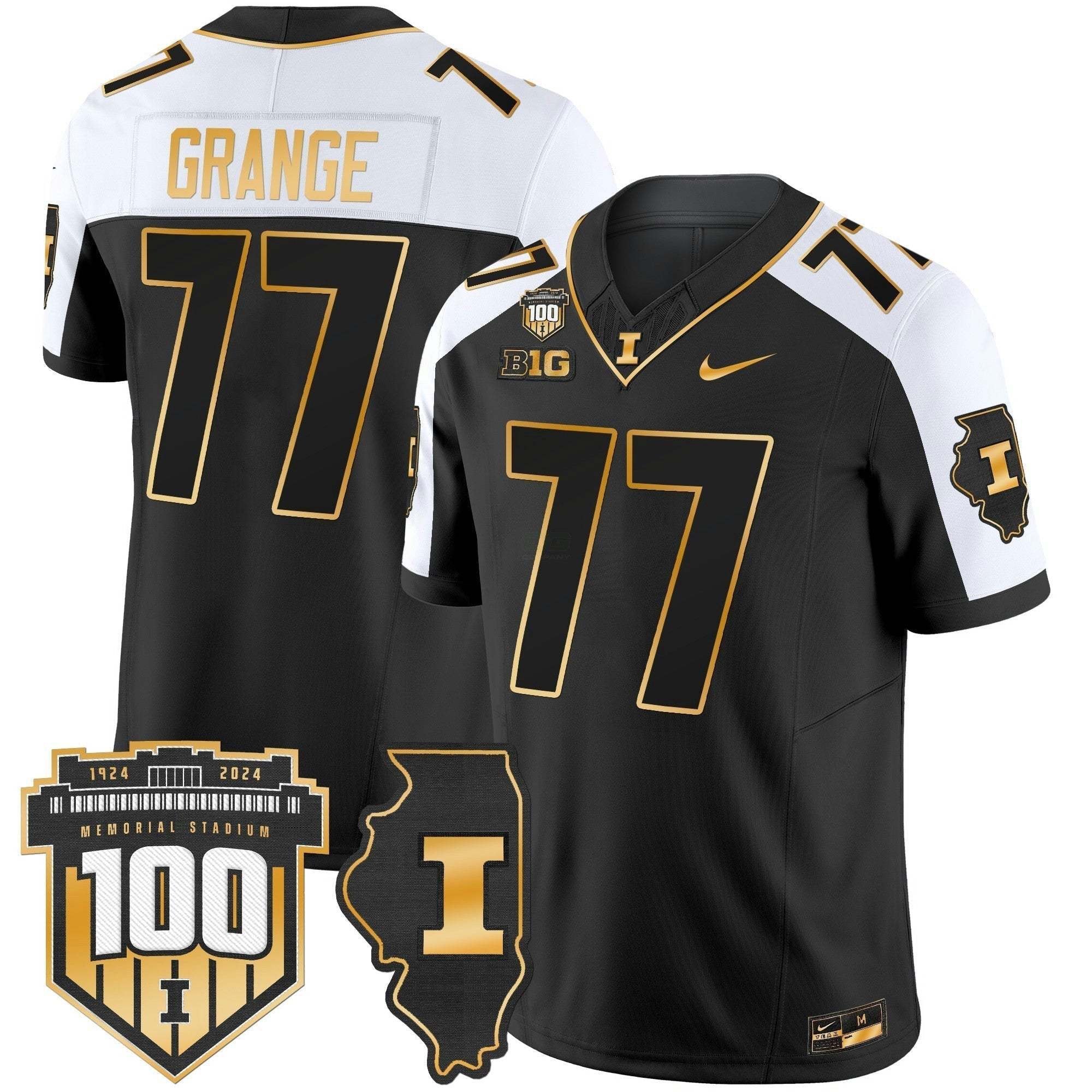 Camisa NCAA 100th Memorial Stadium Patch Dourada Vapor Limited Jersey