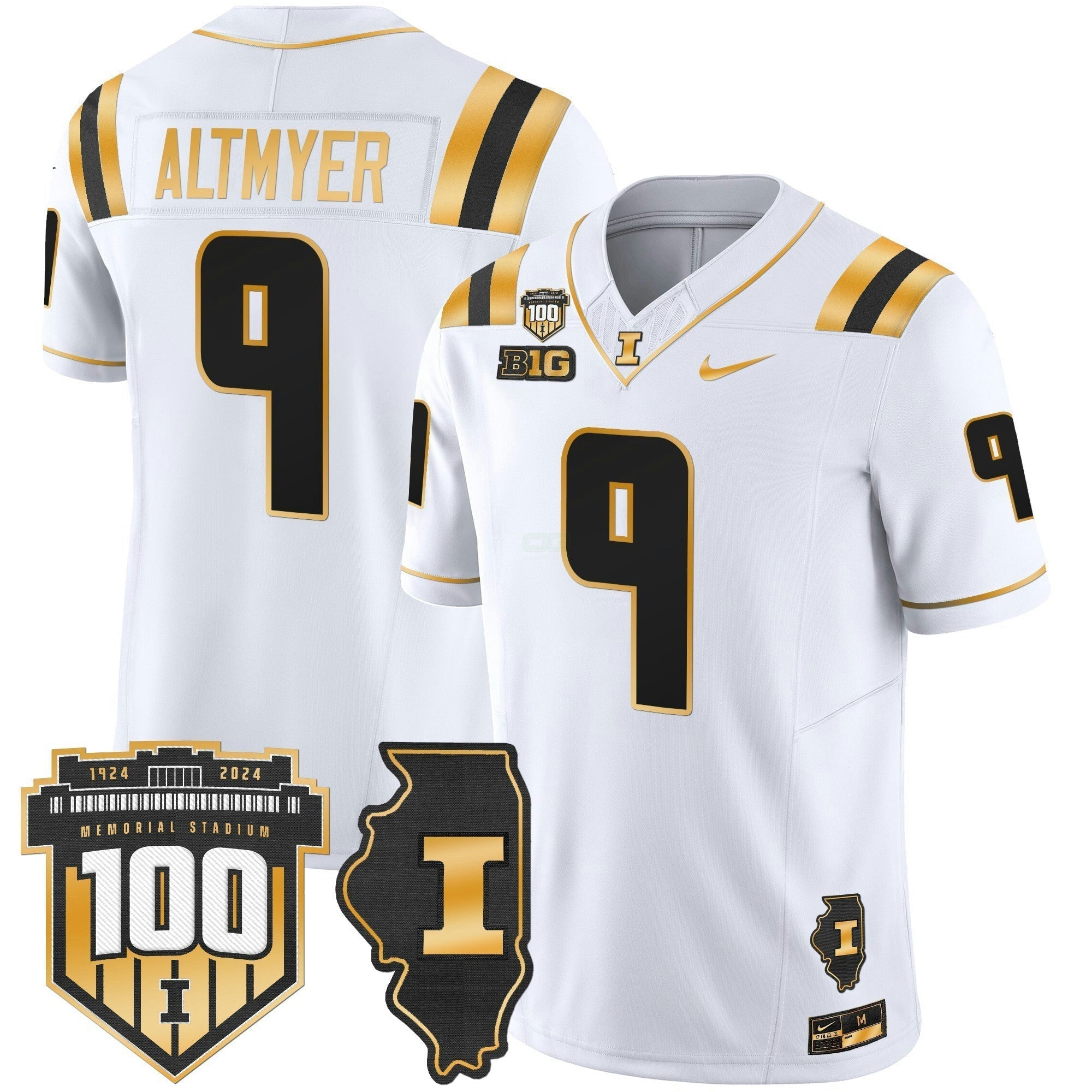 Camisa NCAA 100th Memorial Stadium Patch Dourada Vapor Limited Jersey