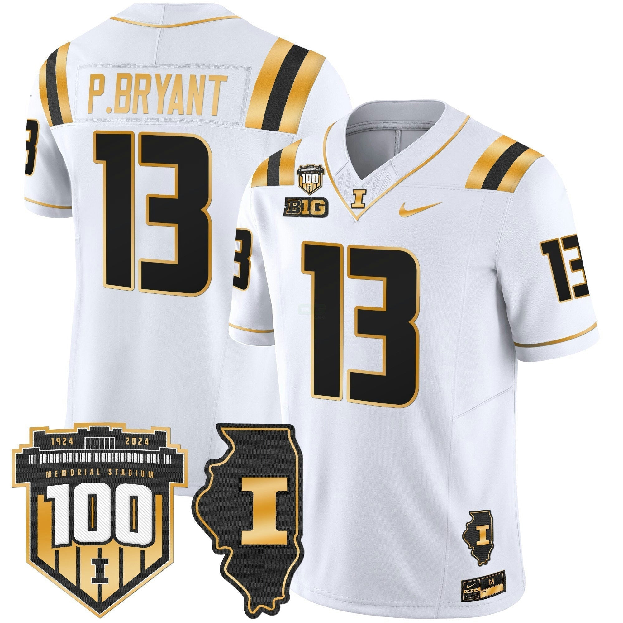 Camisa NCAA 100th Memorial Stadium Patch Dourada Vapor Limited Jersey