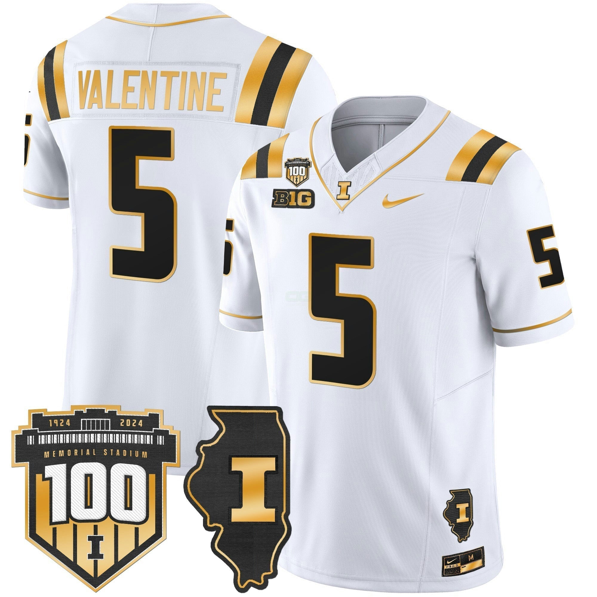 Camisa NCAA 100th Memorial Stadium Patch Dourada Vapor Limited Jersey