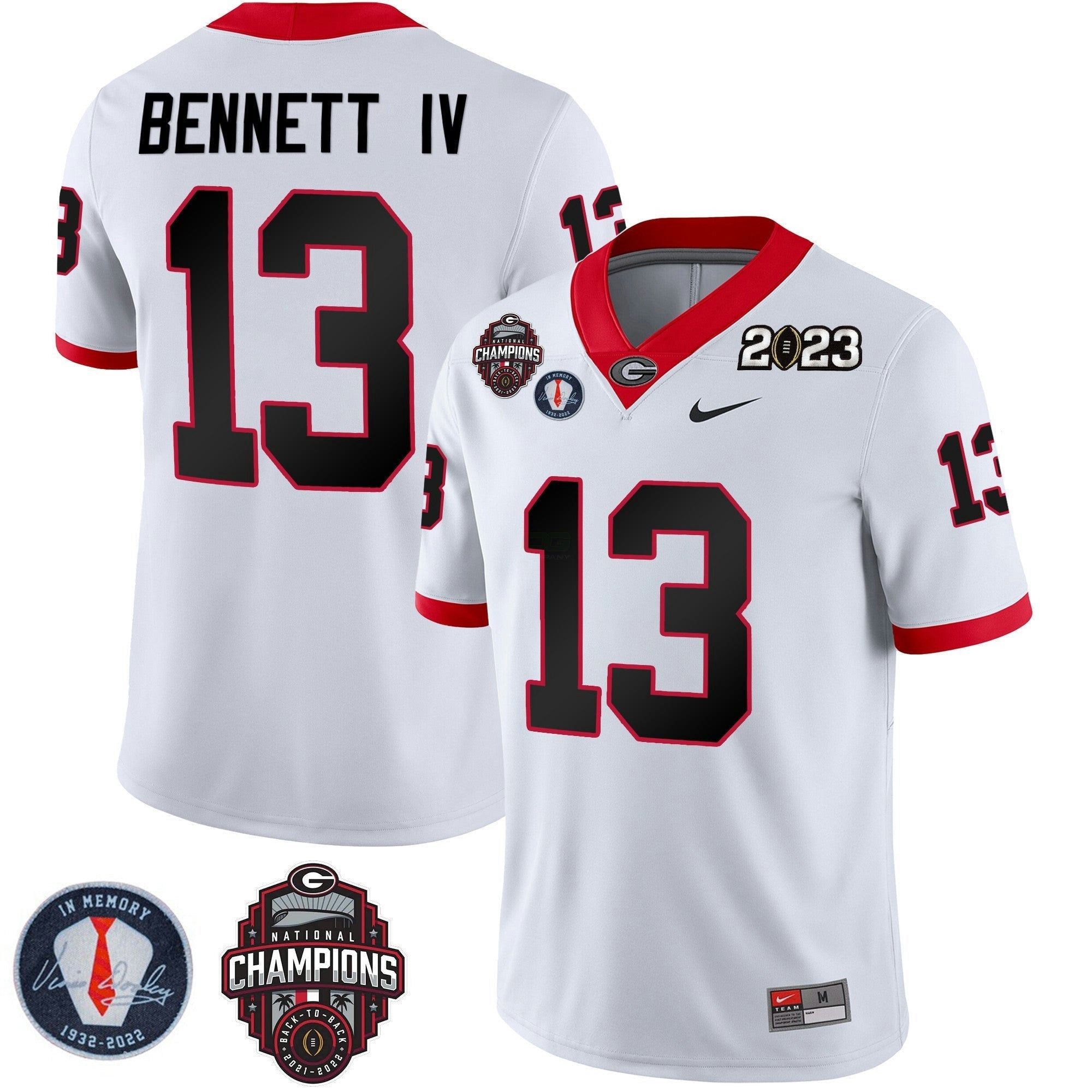 Camisa NCAA 2023 Champions & Vince Dooley Patch Jersey