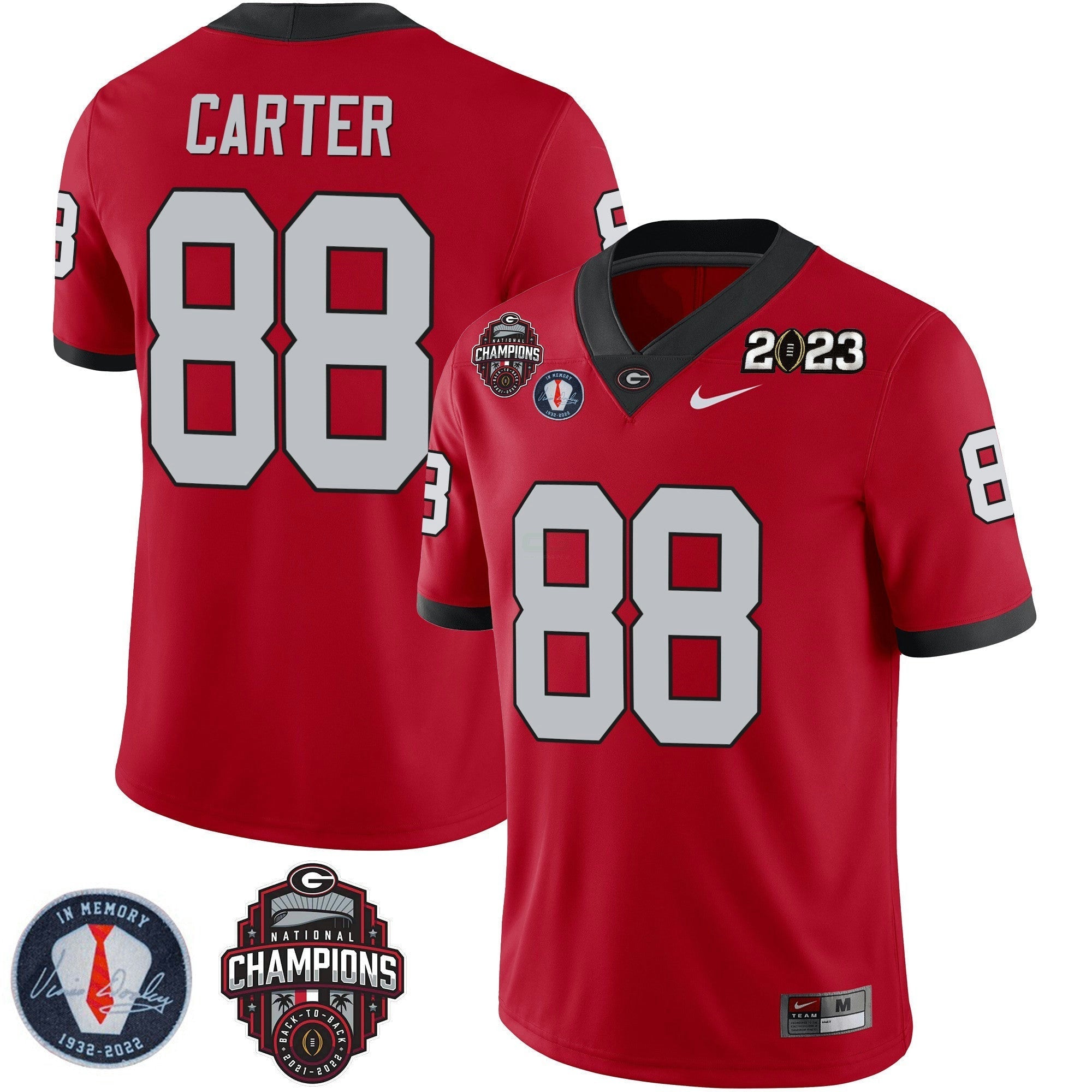 Camisa NCAA 2023 Champions & Vince Dooley Patch Jersey