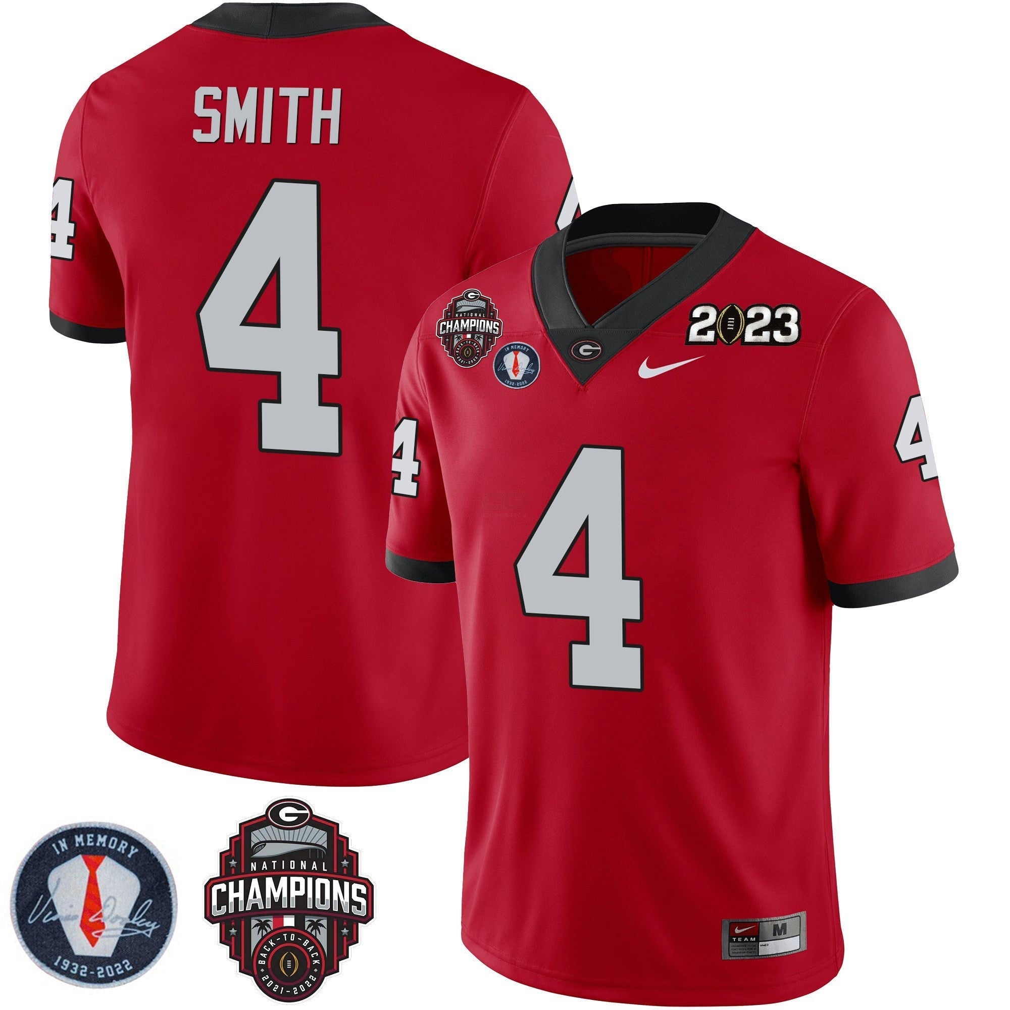Camisa NCAA 2023 Champions & Vince Dooley Patch Jersey