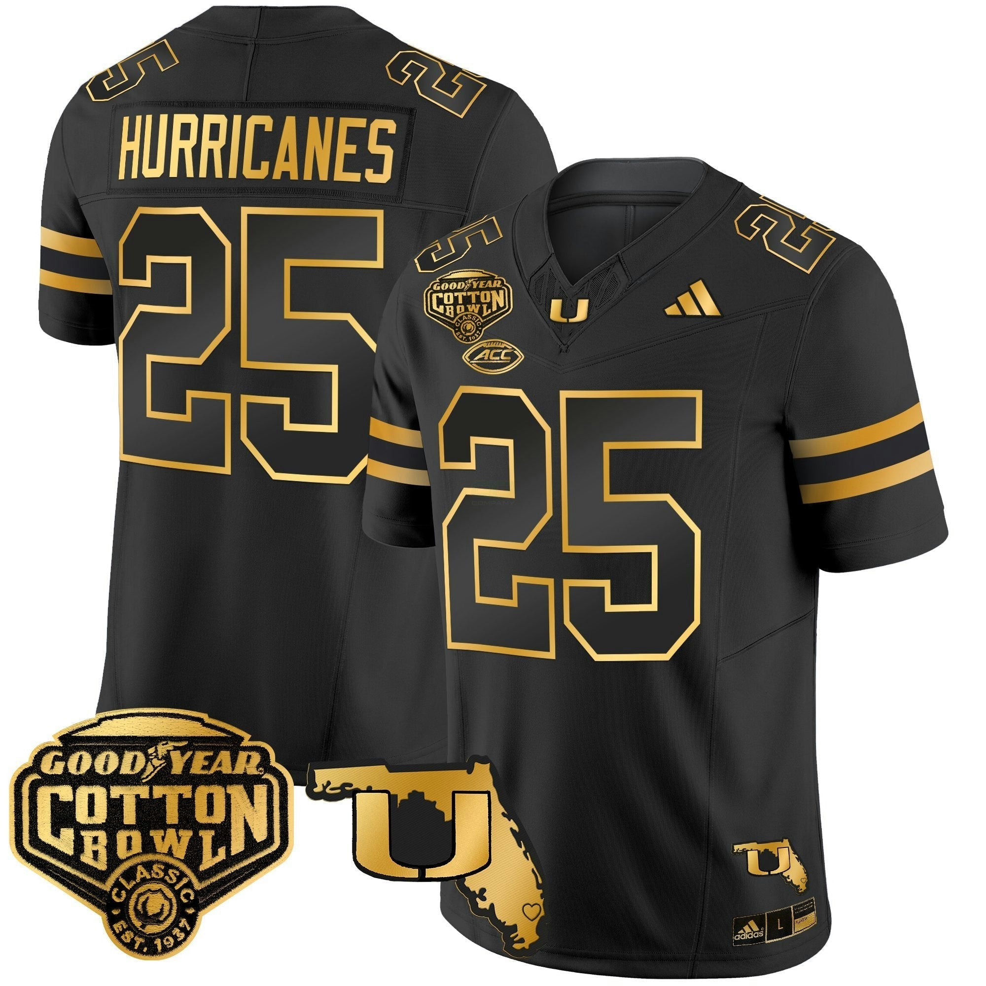 Camisa NCAA 2025/26 Cotton Bowl & Florida Patch Dourada Vapor Limited Jersey