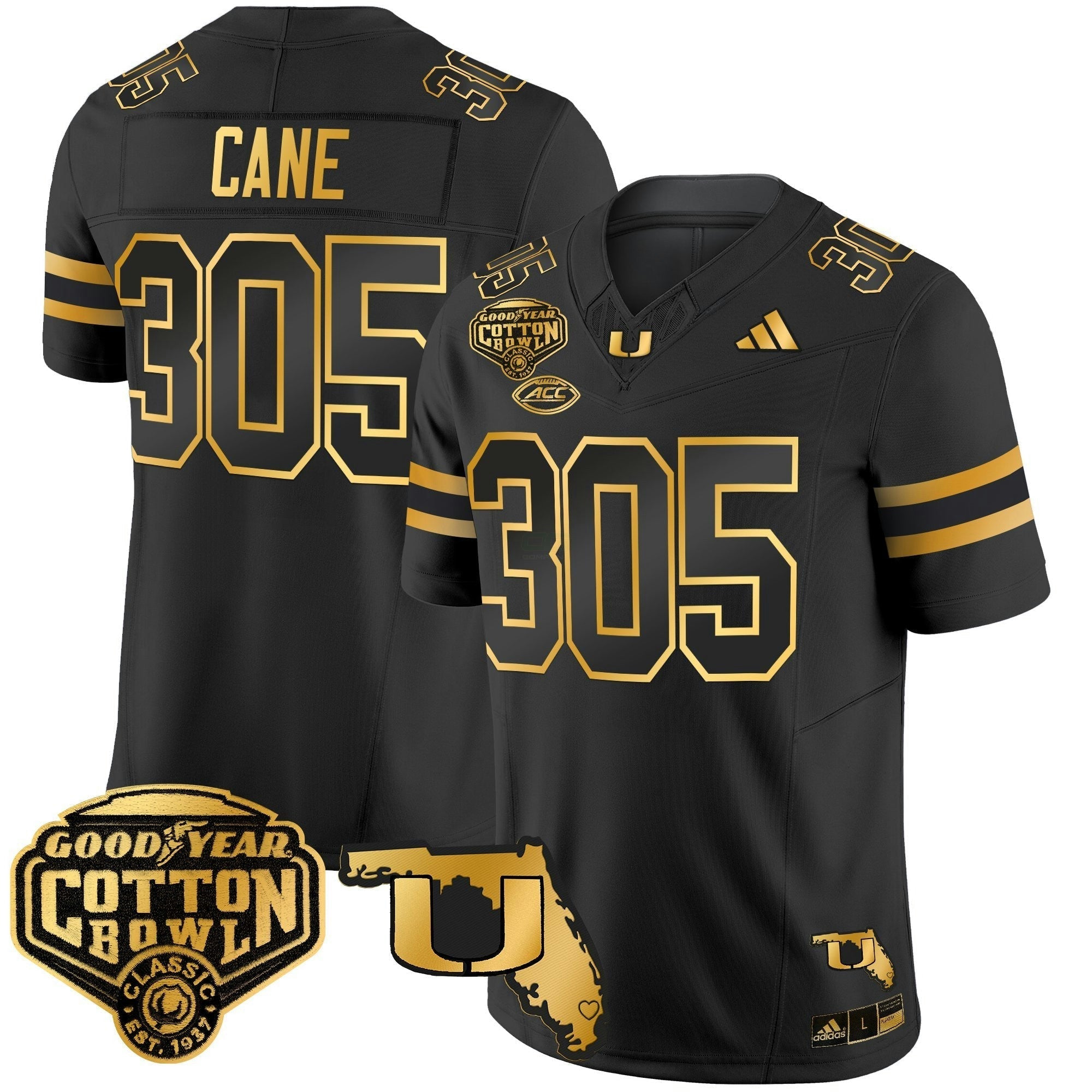 Camisa NCAA 2025/26 Cotton Bowl & Florida Patch Dourada Vapor Limited Jersey