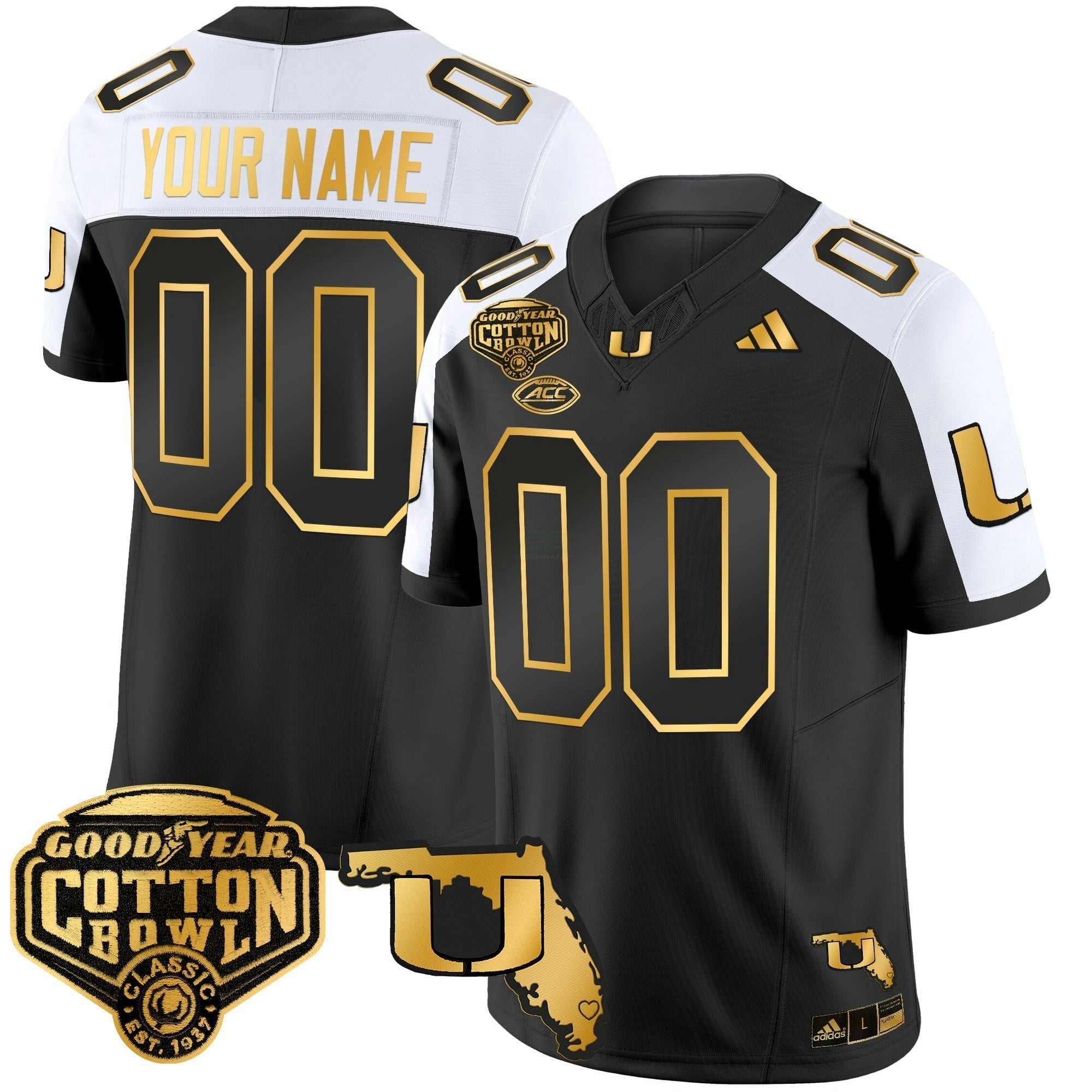 Camisa NCAA 2025/26 Cotton Bowl & Florida Patch Dourada Vapor Limited Jersey