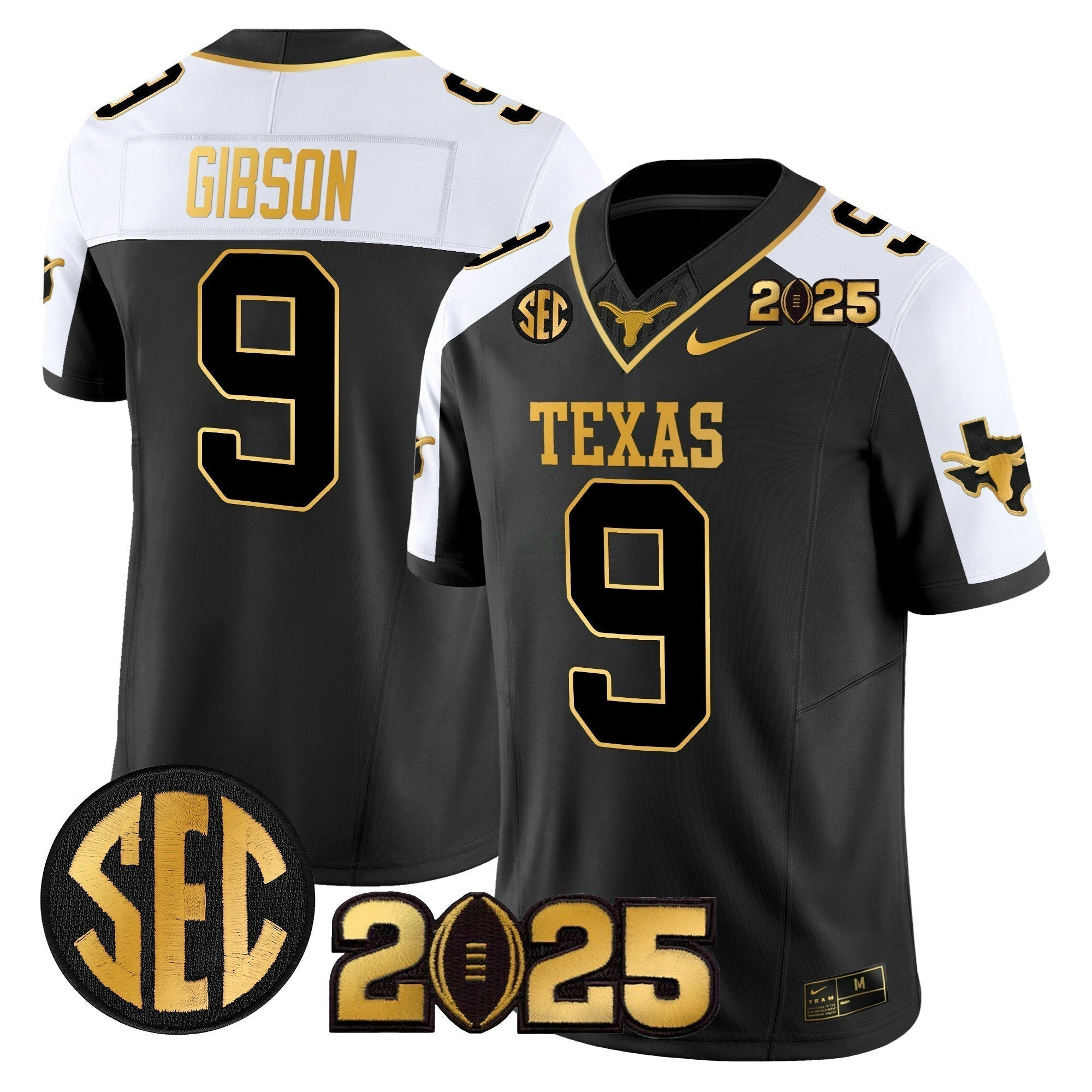 Camisa NCAA 2025 College Football Playoff Final Gold Patch Vapor Limited Jersey