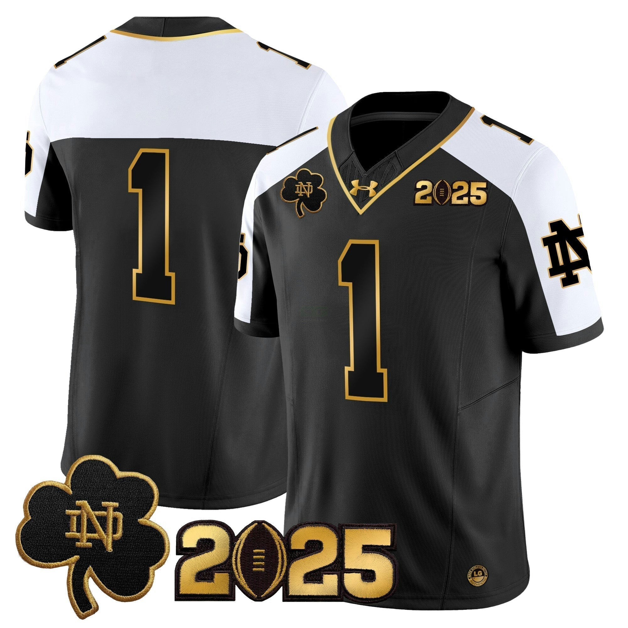 Camisa NCAA 2025 College Football Playoff Final Patch Dourada Vapor Limited Jersey