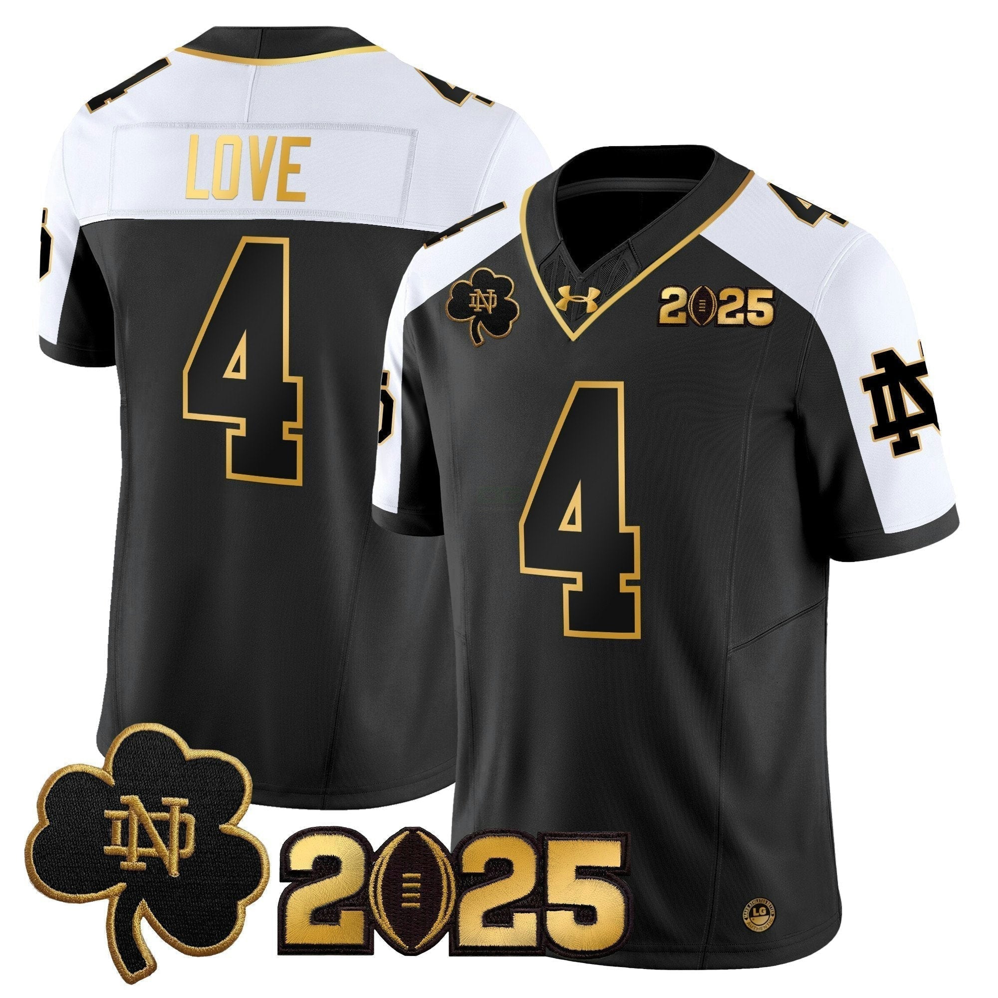 Camisa NCAA 2025 College Football Playoff Final Patch Dourada Vapor Limited Jersey