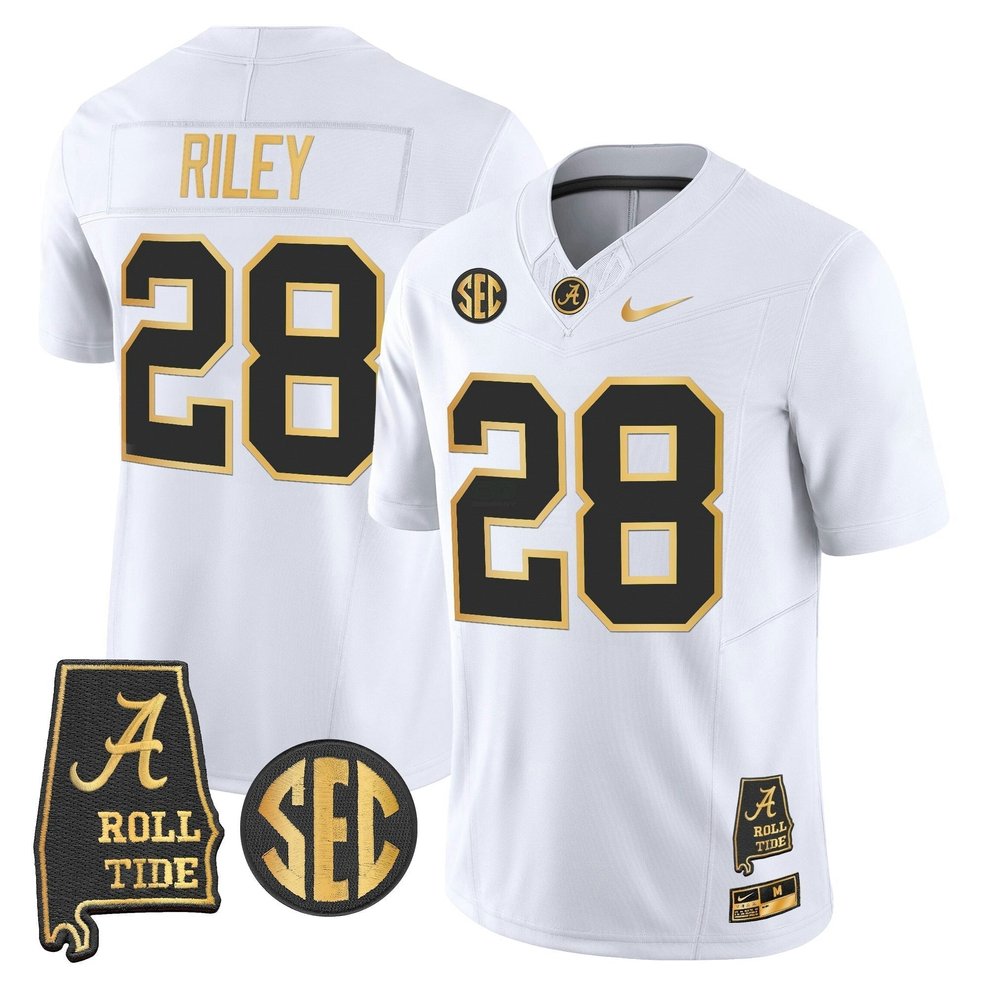 Camisa NCAA 2025 Dourada Vapor Limited Jersey - Alabama Map