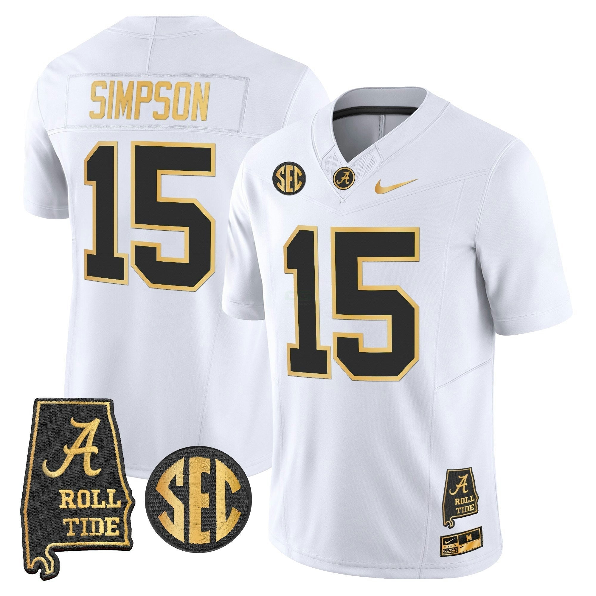 Camisa NCAA 2025 Dourada Vapor Limited Jersey - Alabama Map