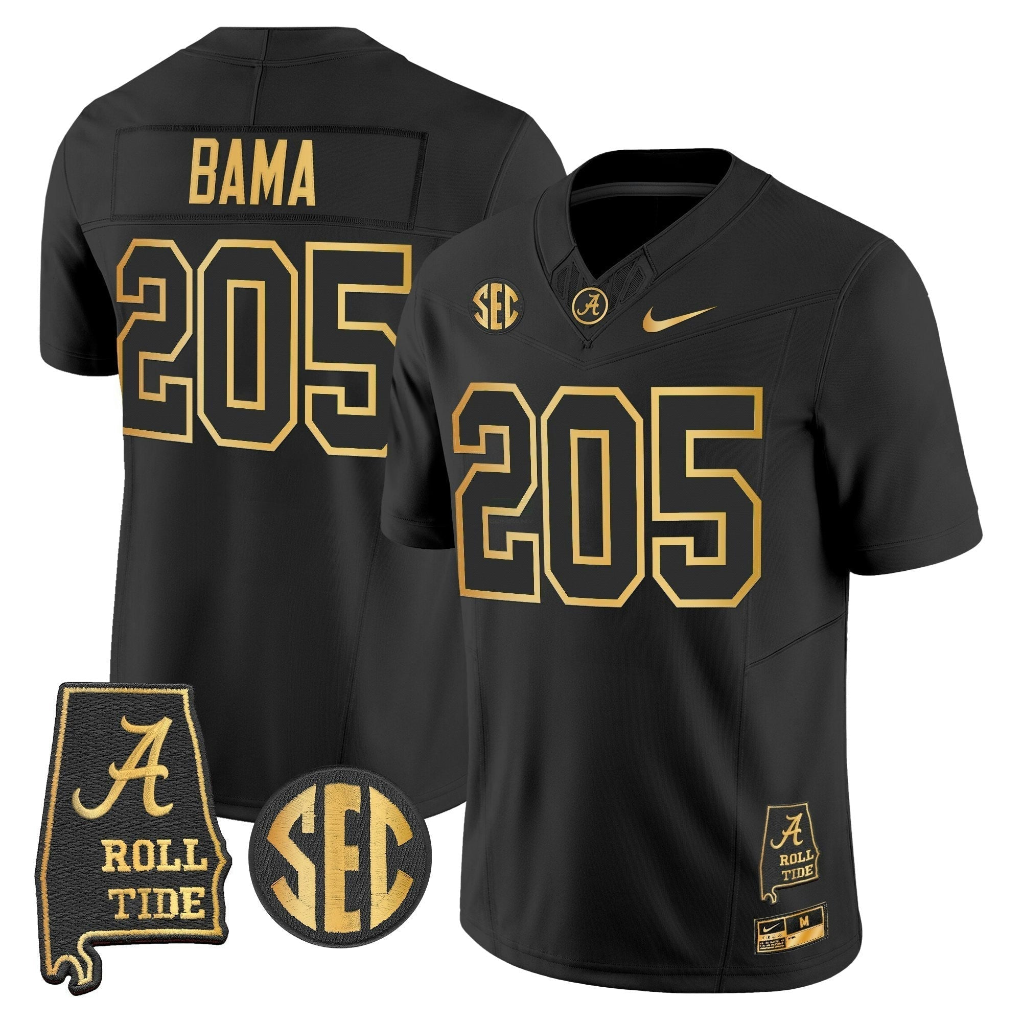 Camisa NCAA 2025 Dourada Vapor Limited Jersey - Alabama Map