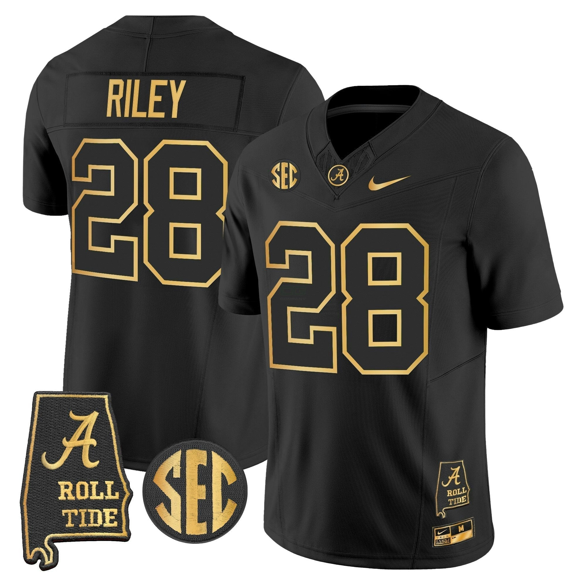 Camisa NCAA 2025 Dourada Vapor Limited Jersey - Alabama Map