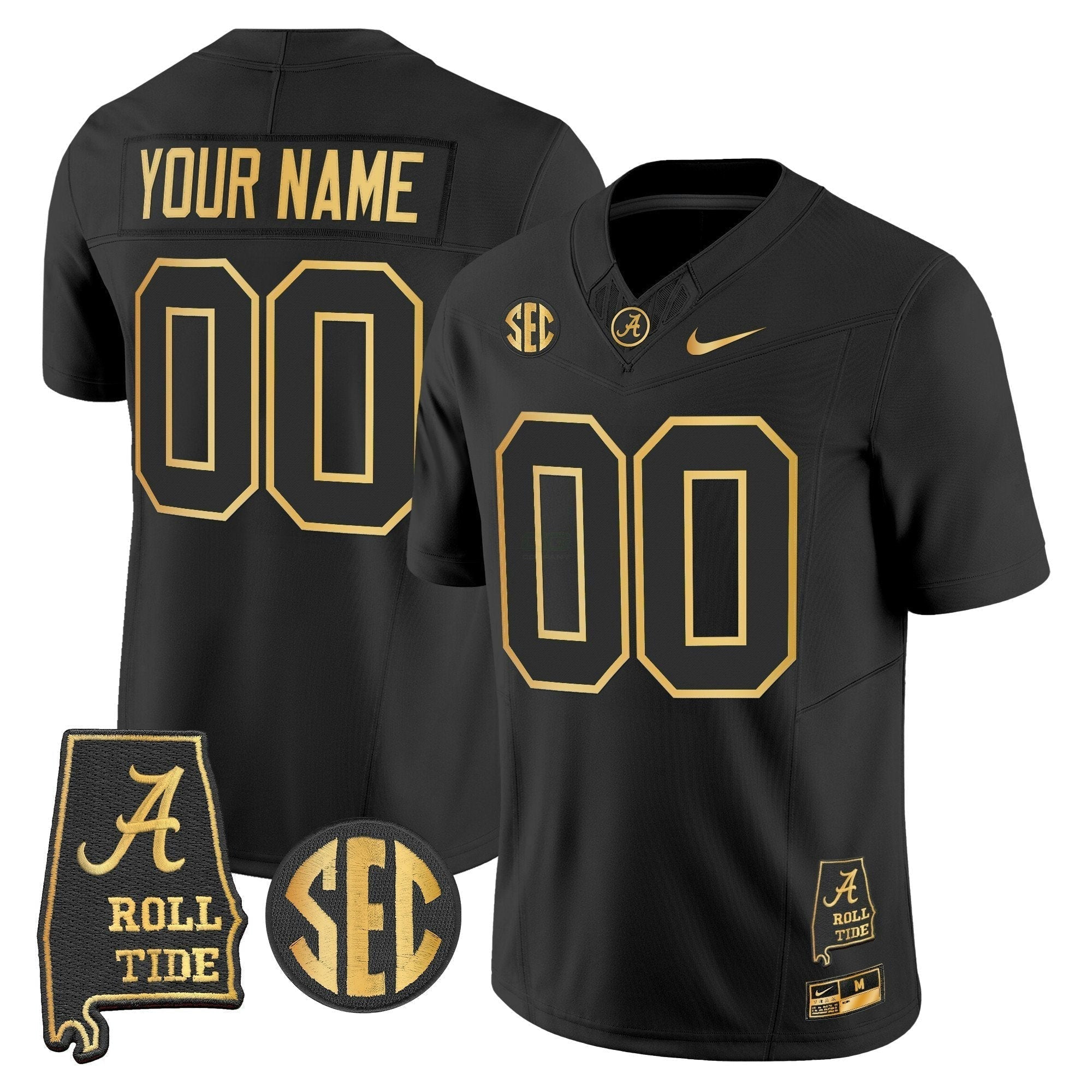 Camisa NCAA 2025 Dourada Vapor Limited Jersey - Alabama Map