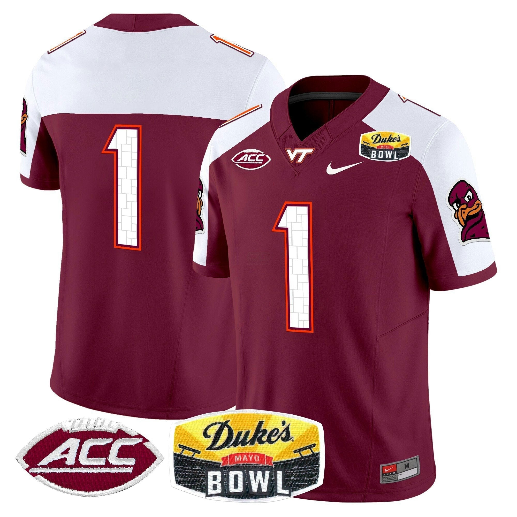 Camisa NCAA 2025 Duke's Mayo Bowl Patch Vapor Limited Jersey