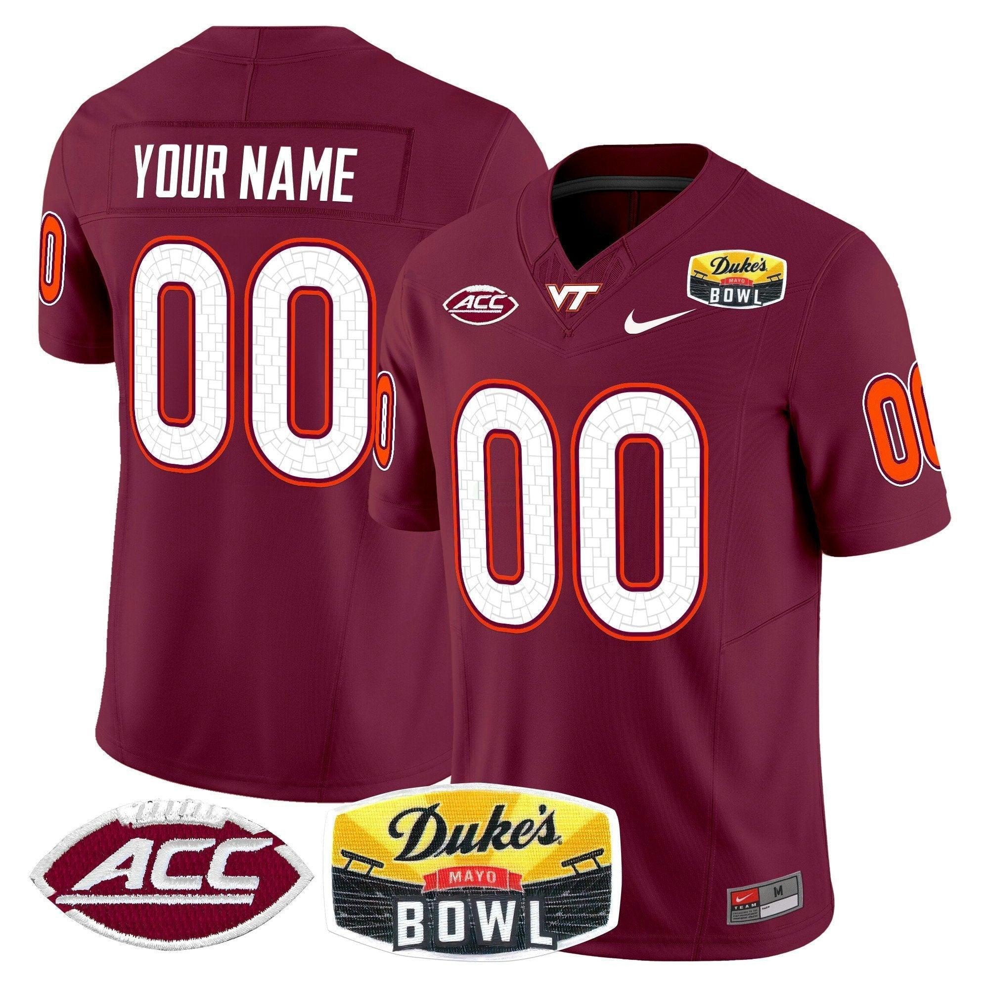 Camisa NCAA 2025 Duke's Mayo Bowl Patch Vapor Limited Jersey