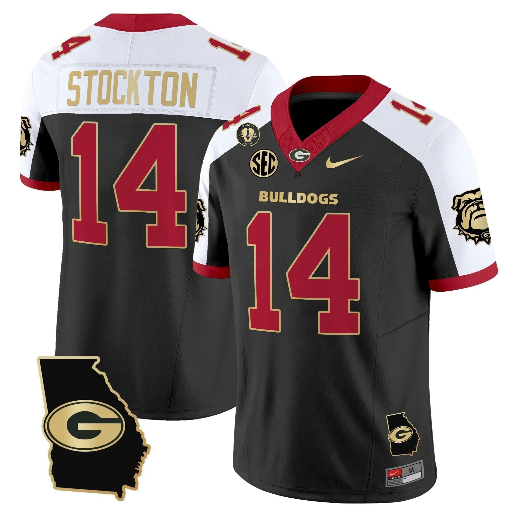 Camisa NCAA 2025 Georgia Map & Vince Dooley Patch Vapor Limited Jersey