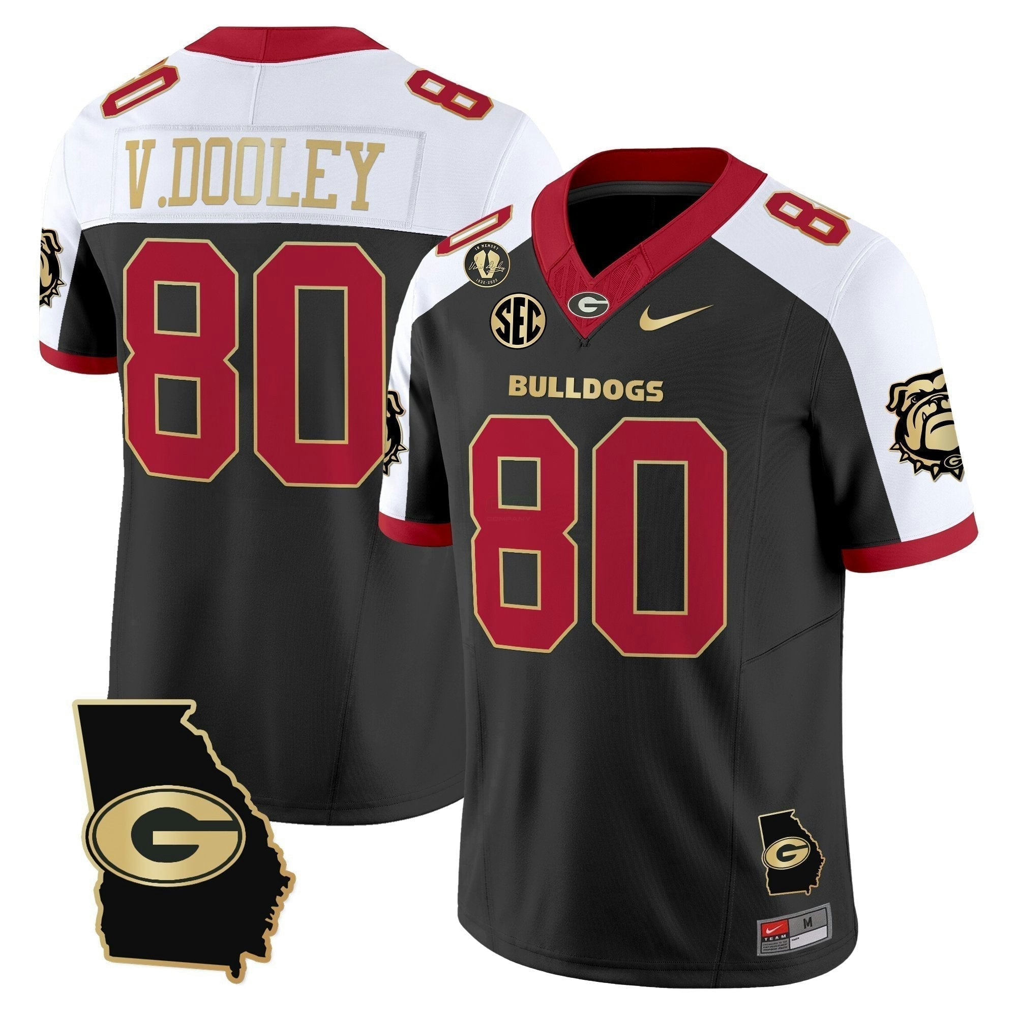 Camisa NCAA 2025 Georgia Map & Vince Dooley Patch Vapor Limited Jersey