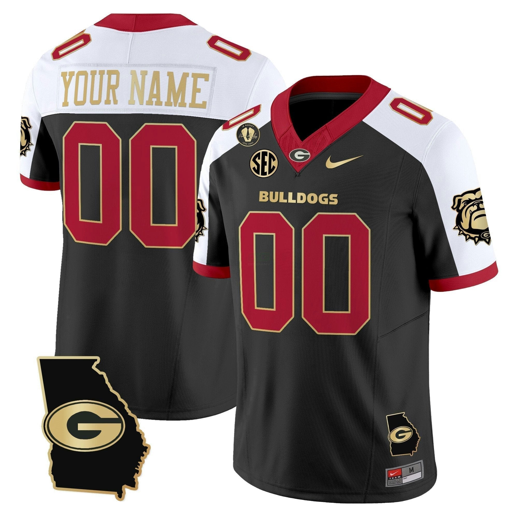 Camisa NCAA 2025 Georgia Map & Vince Dooley Patch Vapor Limited Jersey