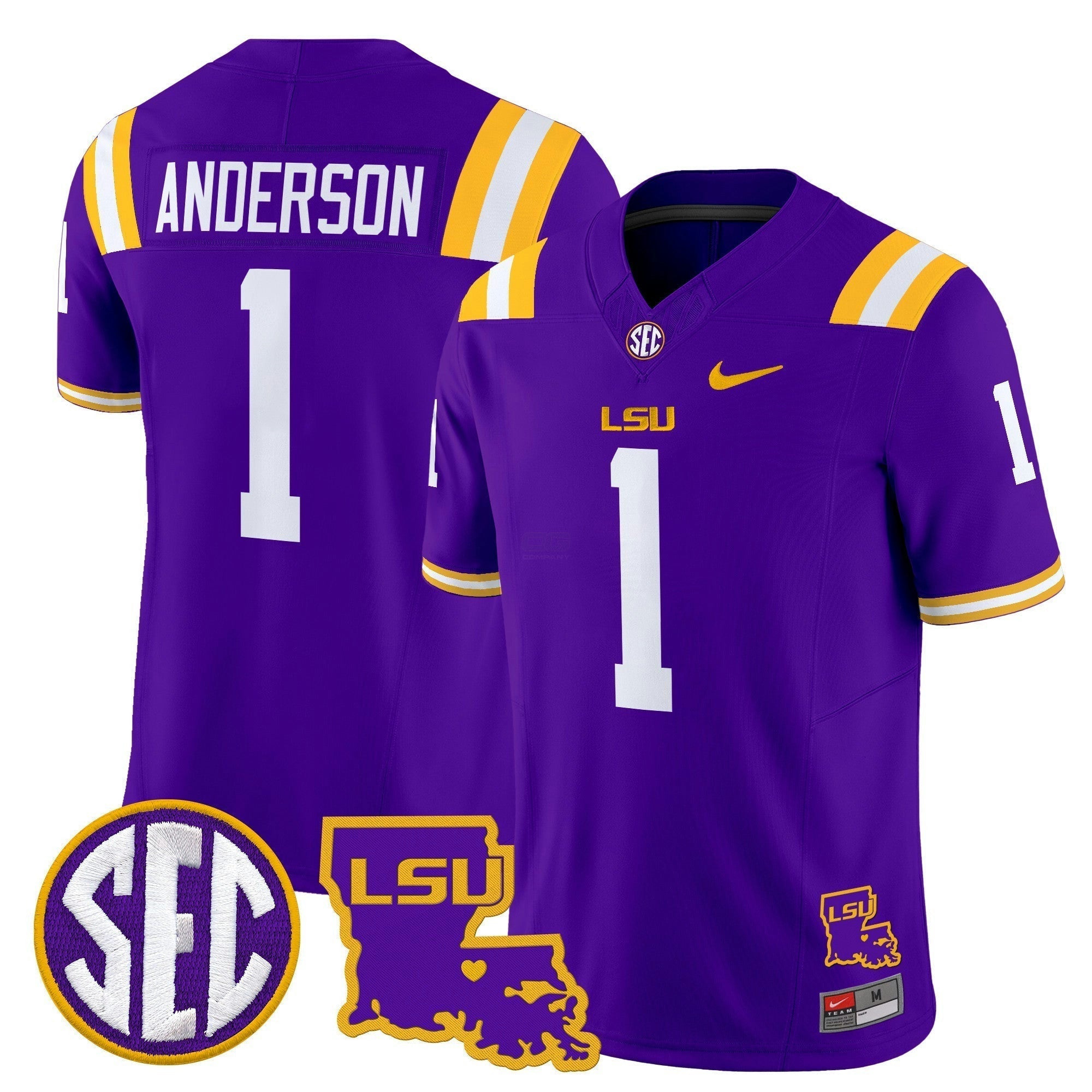 Camisa NCAA 2025 Louisiana Patch Vapor Limited Jersey