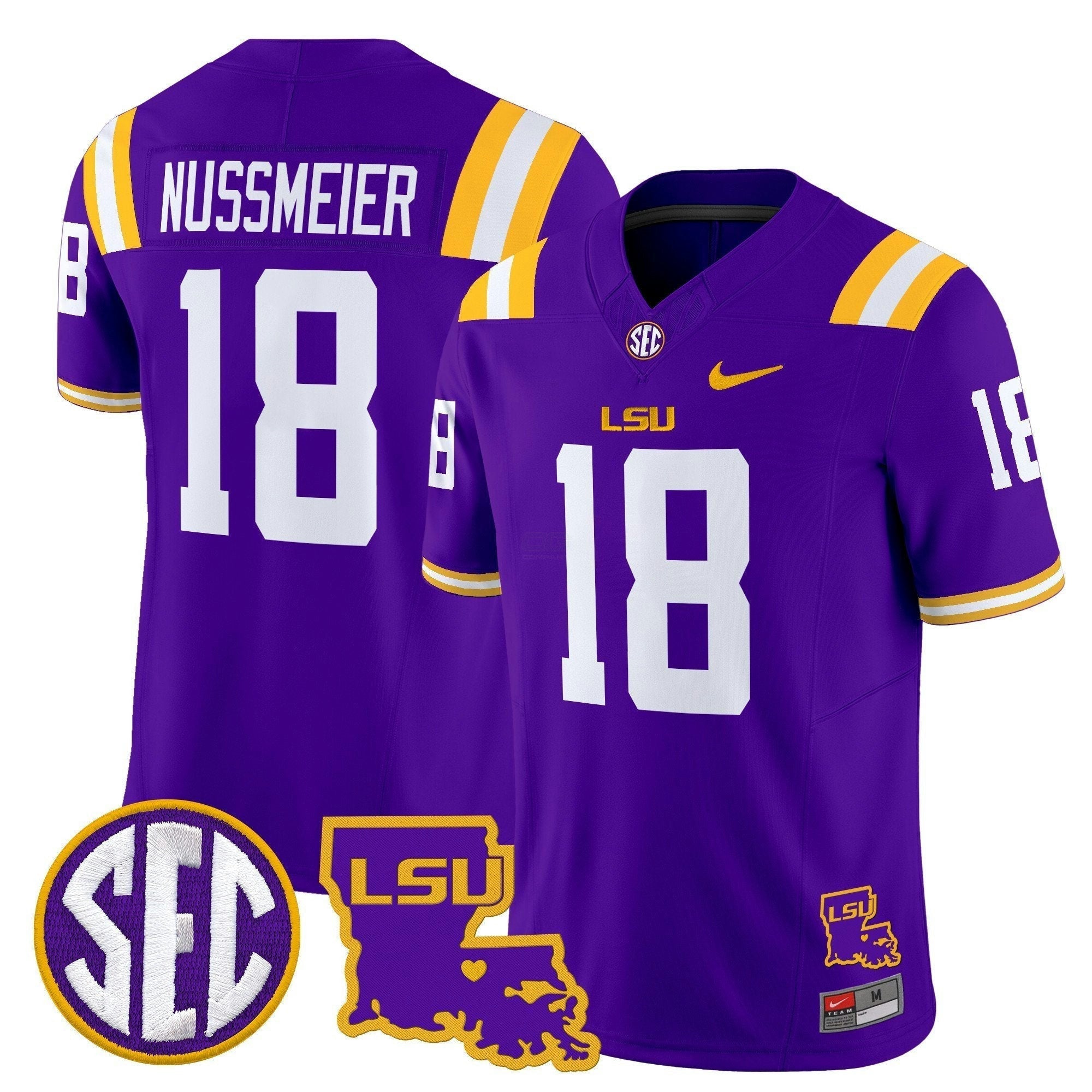 Camisa NCAA 2025 Louisiana Patch Vapor Limited Jersey