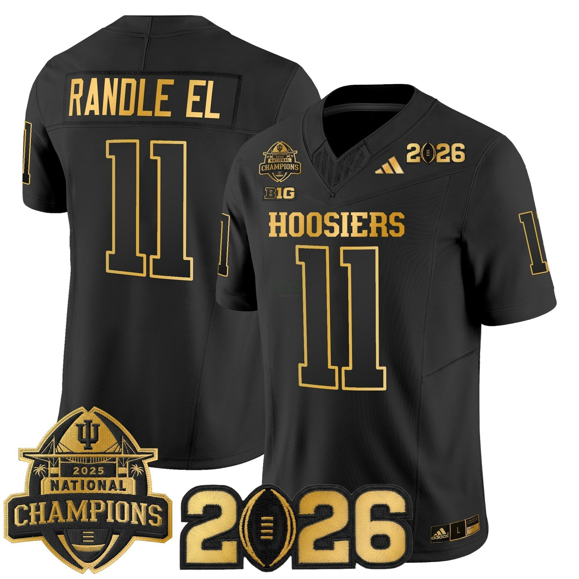 Camisa NCAA 2025 National Champions & 2026 College Football Playoff Final Patch Dourada Vapor Limited Jersey