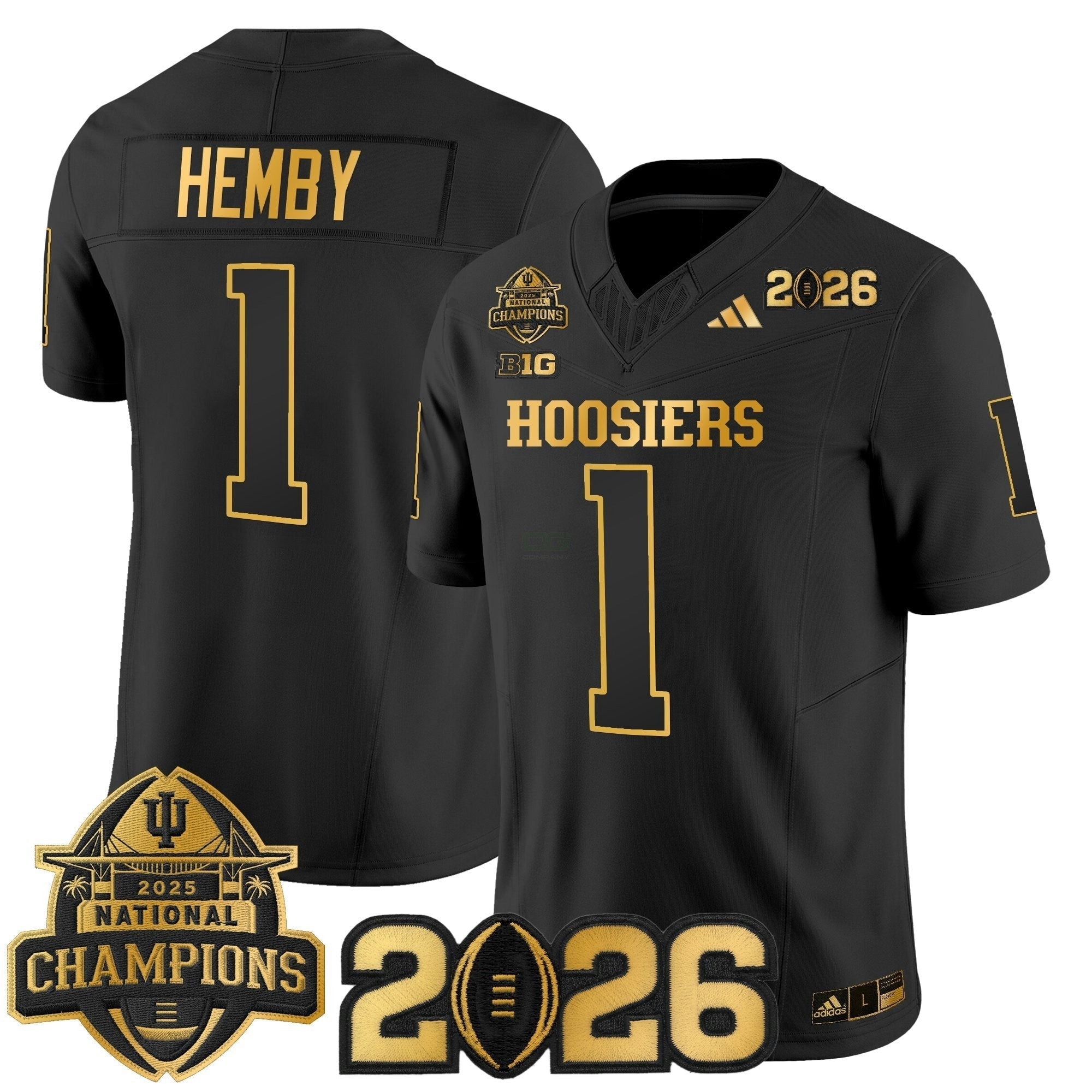 Camisa NCAA 2025 National Champions & 2026 College Football Playoff Final Patch Dourada Vapor Limited Jersey