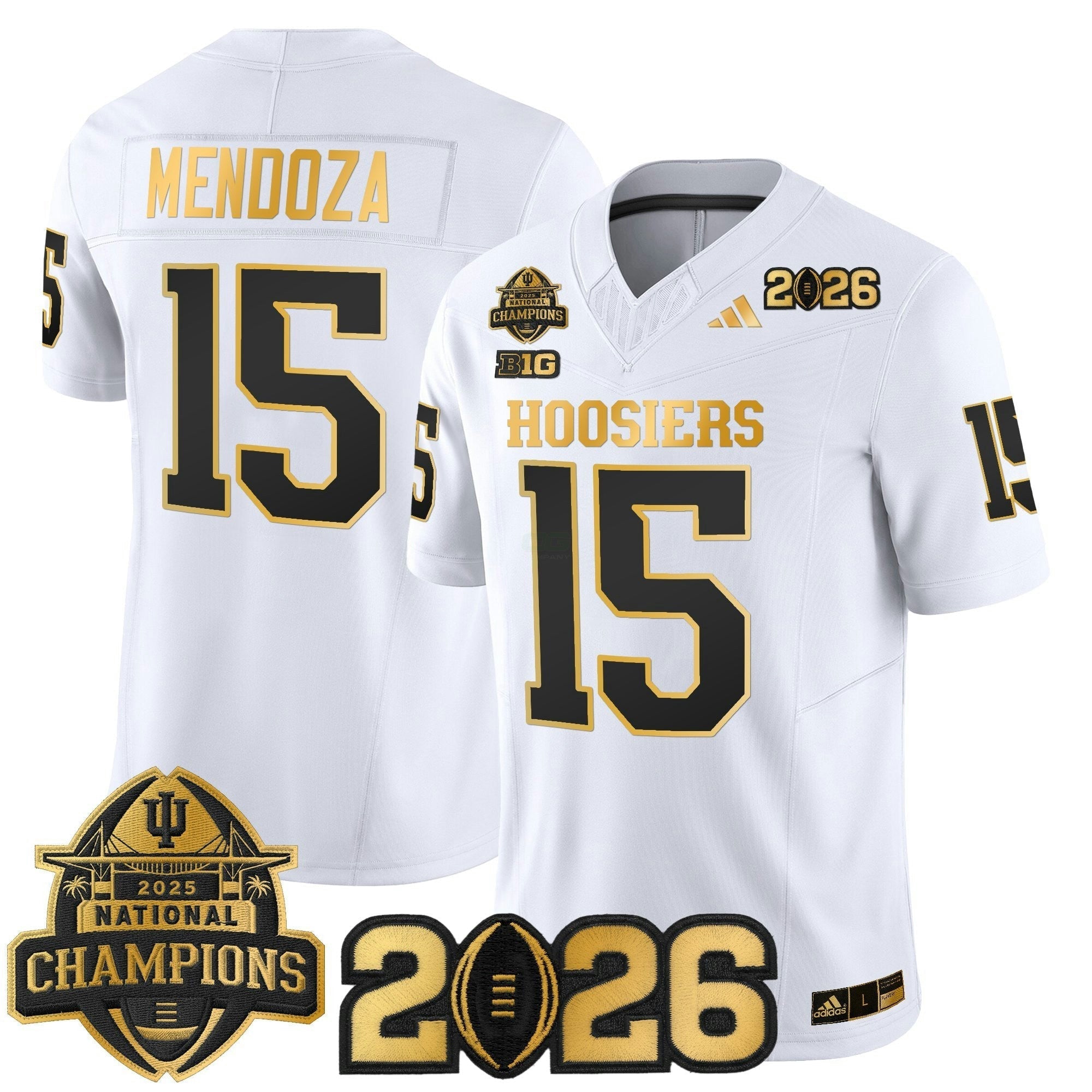 Camisa NCAA 2025 National Champions & 2026 College Football Playoff Final Patch Dourada Vapor Limited Jersey