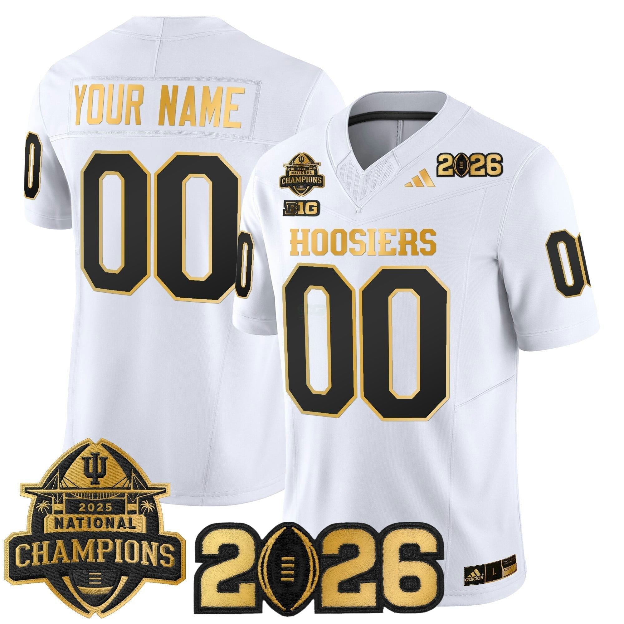 Camisa NCAA 2025 National Champions & 2026 College Football Playoff Final Patch Dourada Vapor Limited Jersey