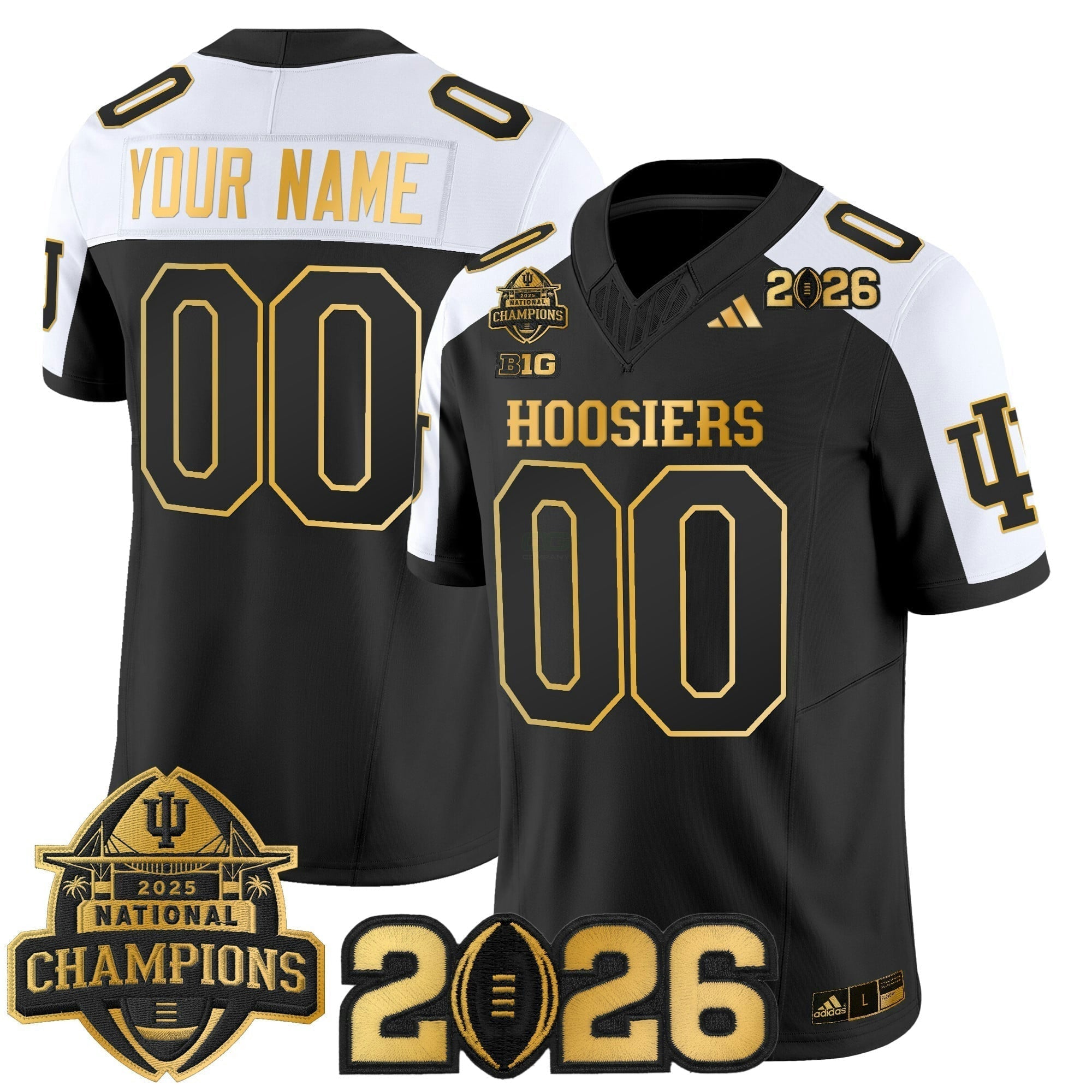 Camisa NCAA 2025 National Champions & 2026 College Football Playoff Final Patch Dourada Vapor Limited Jersey