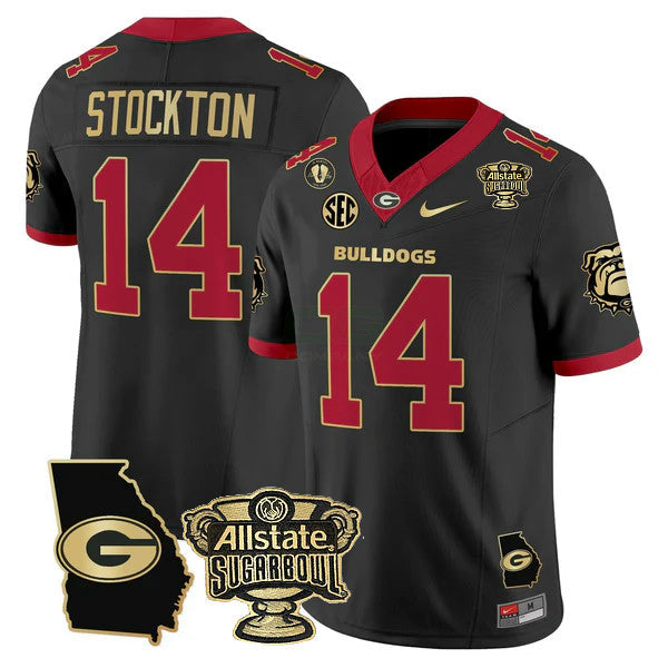 Camisa NCAA 2025 Sugar Bowl & Georgia Map Patch Vapor Limited Jersey N2