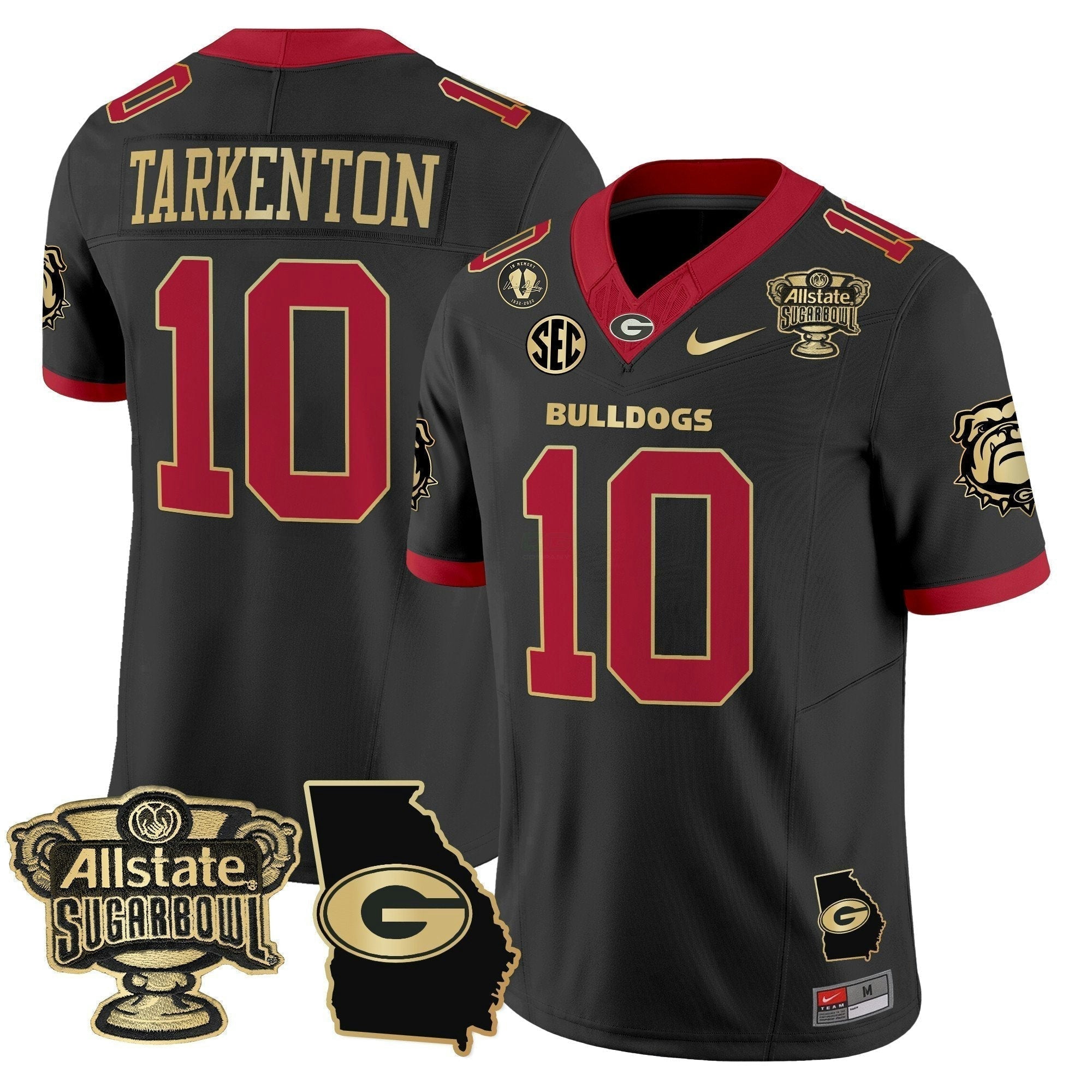 Camisa NCAA 2025 Sugar Bowl & Georgia Map Patch Vapor Limited Jersey